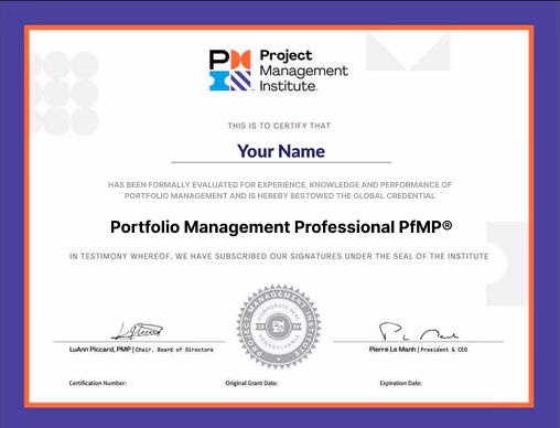 PfMP certifiate