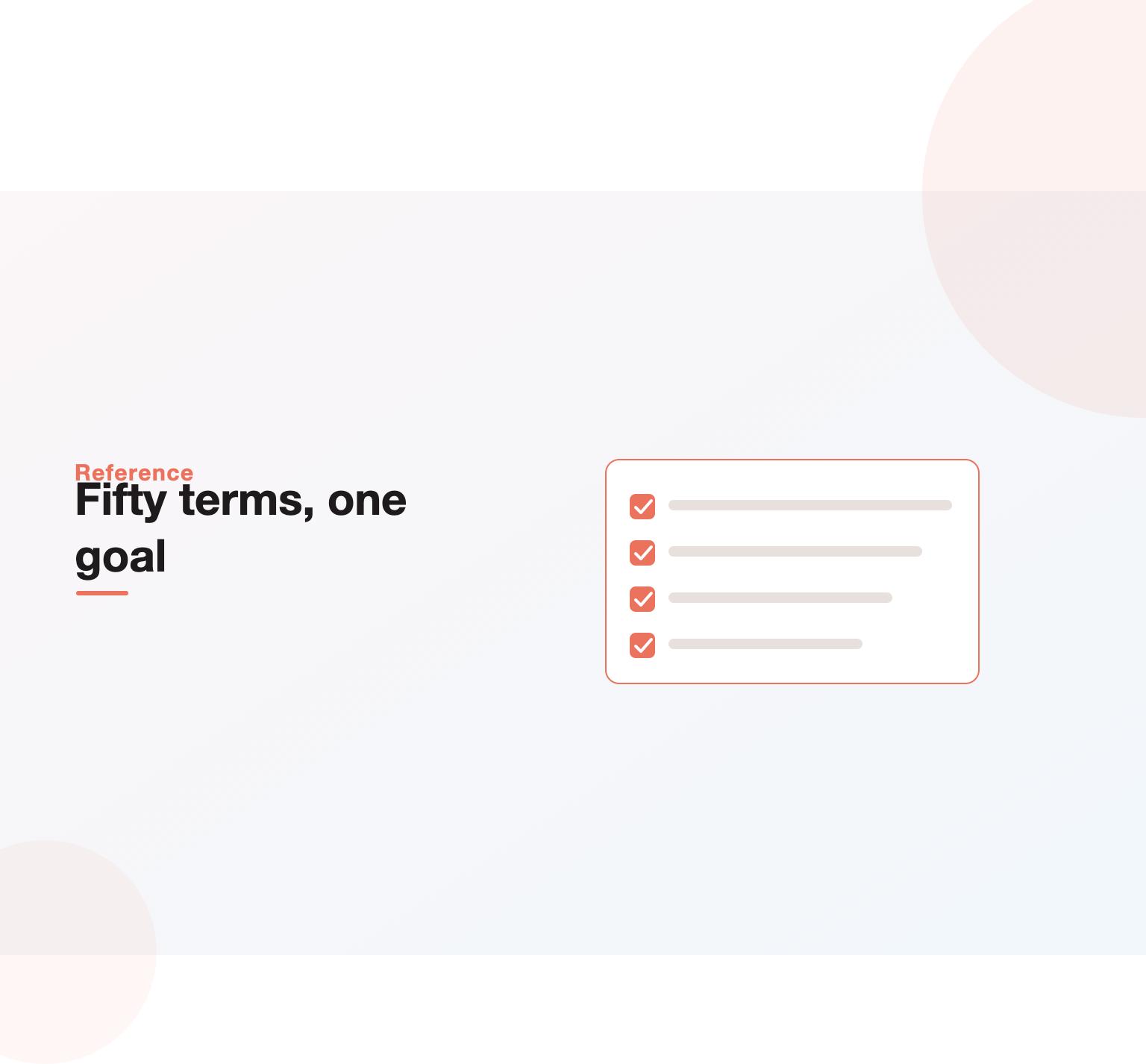 Illustration of a checklist of key answer engine optimization glossary terms