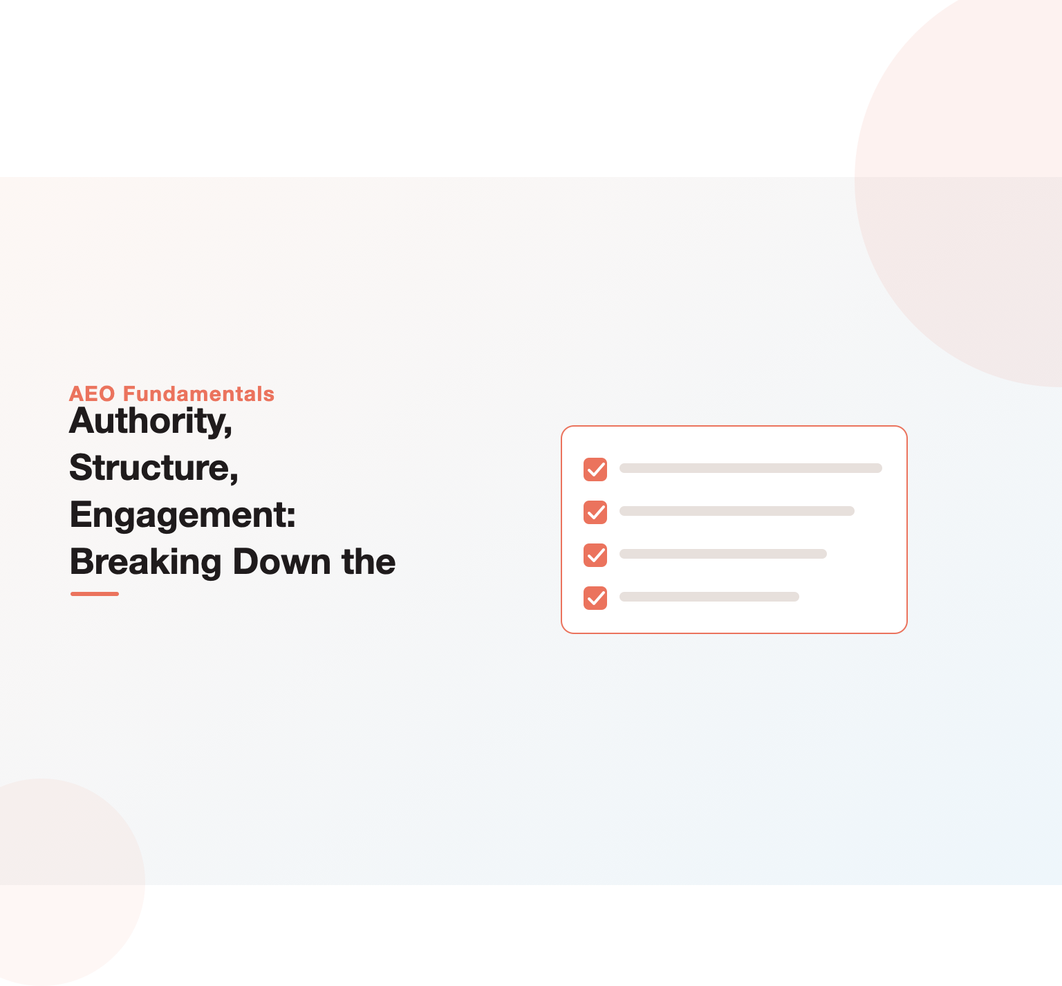 Illustration breaking answer engine optimization into three detailed pillars, authority, structure and engagement, each with its own sub-signals