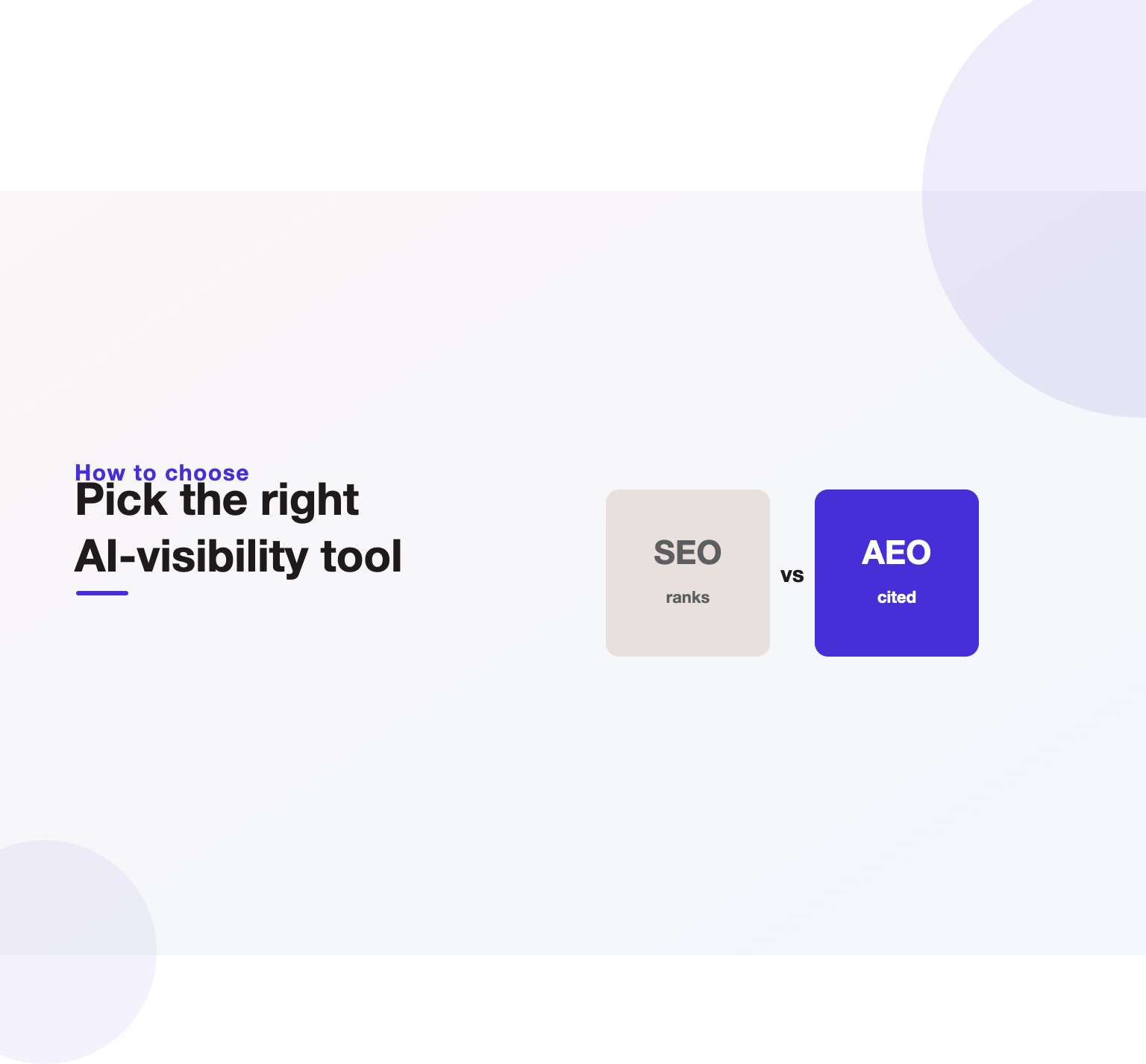 Illustration comparing AI-visibility tools, showing how to choose the right AEO or GEO platform for your team in 2026.