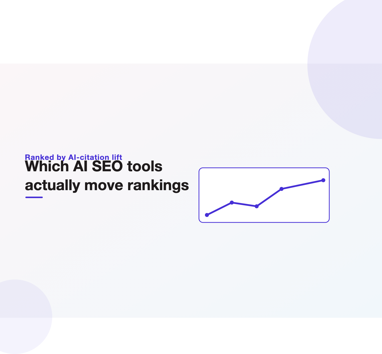 Illustration comparing AI SEO tools by ranking and AI-citation lift.
