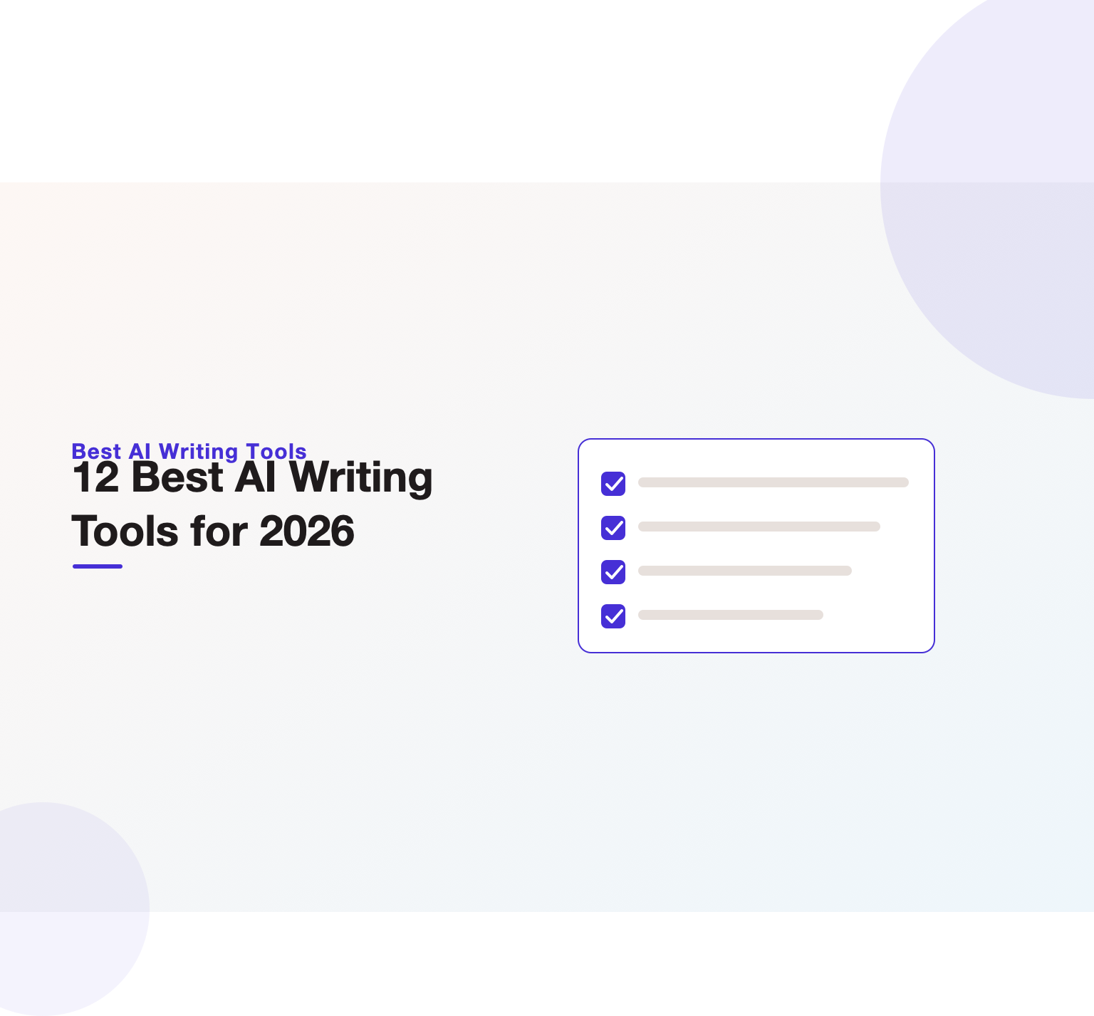 Ranked-bars illustration of the 12 best AI writing tools for 2026 from Unified Platforms.