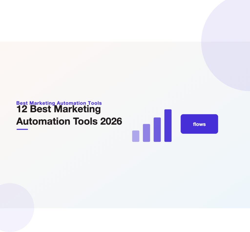 Ranked-bars illustration heading the 12 best marketing automation tools for 2026 from Unified Platforms.