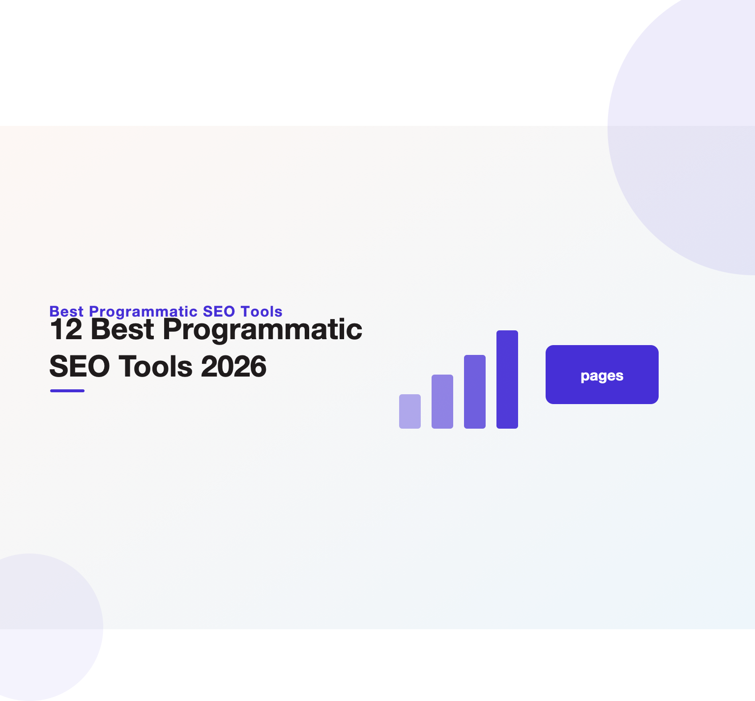 Ranked-bars illustration heading the 12 best programmatic SEO tools for 2026 from Unified Platforms.