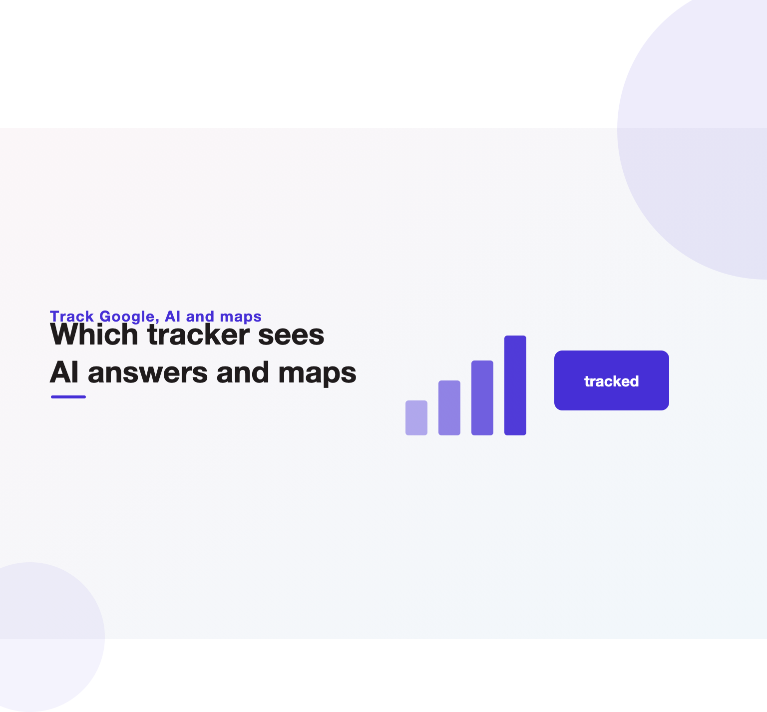 Illustration comparing rank tracking tools by accuracy, AI-answer and local map-pack tracking.