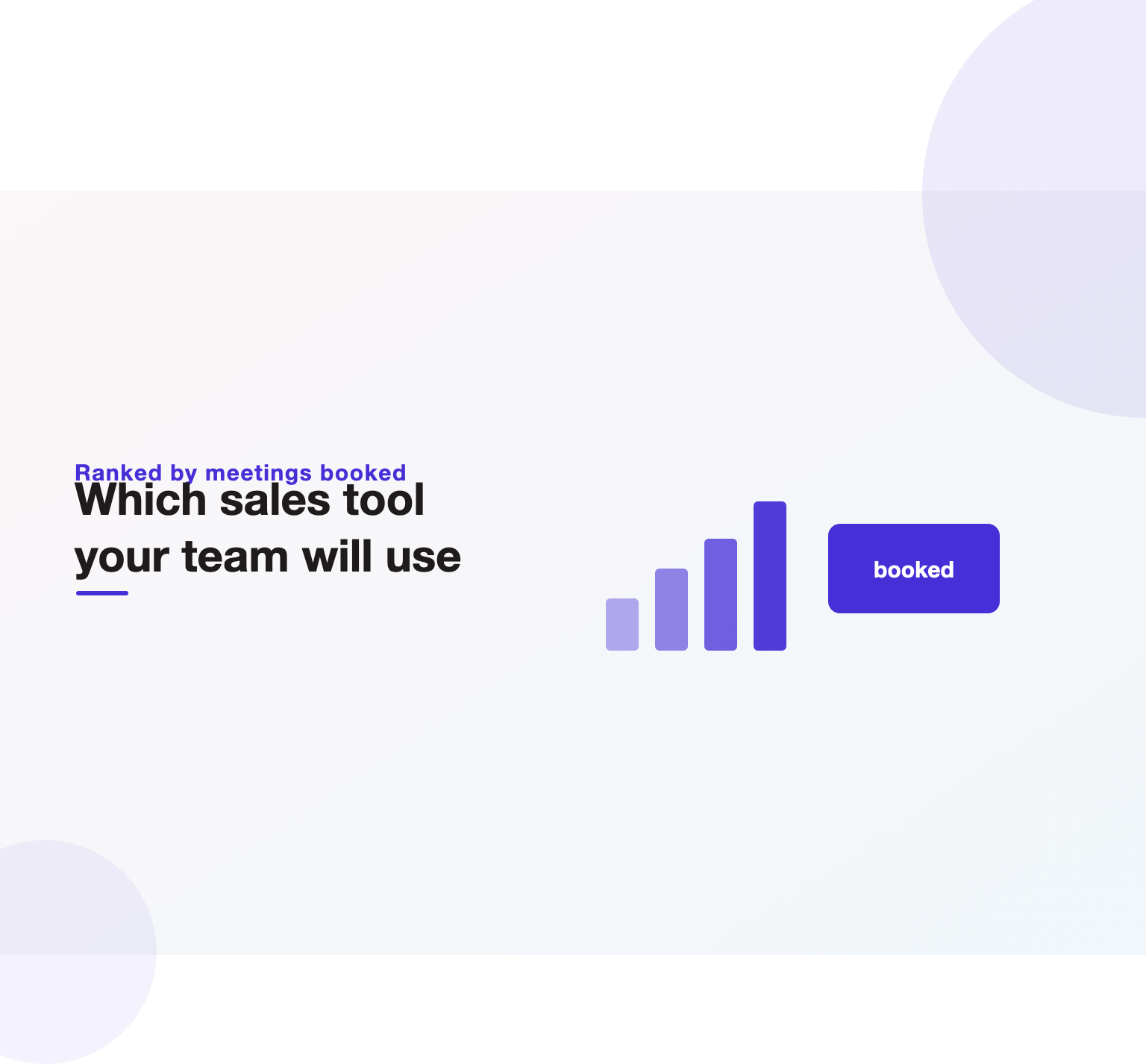 Illustration comparing sales automation tools by meetings booked and adoption.