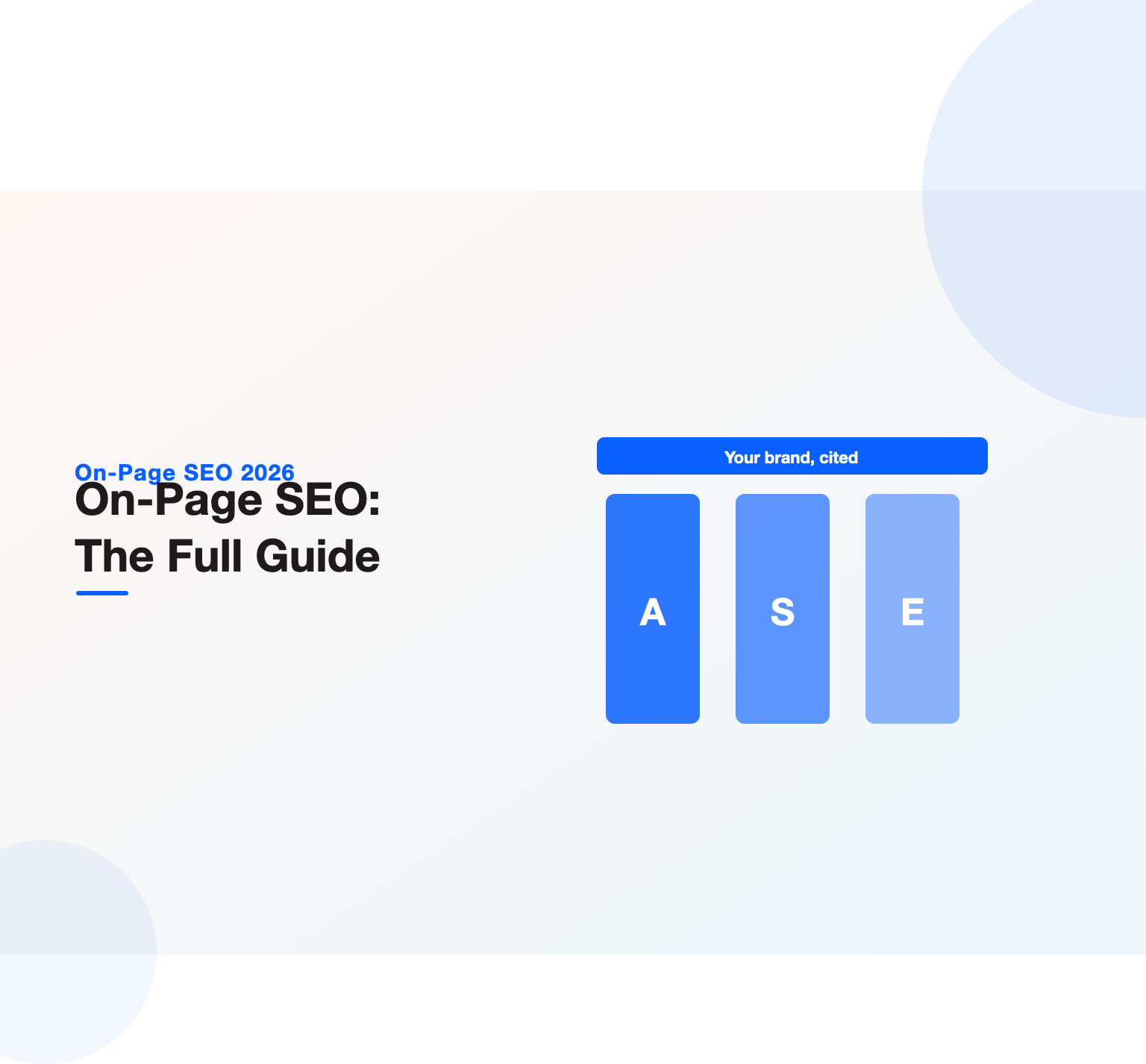 Illustration of the pillars of on-page SEO in 2026, including search intent, headings, entities, internal links, and answer-first structure
