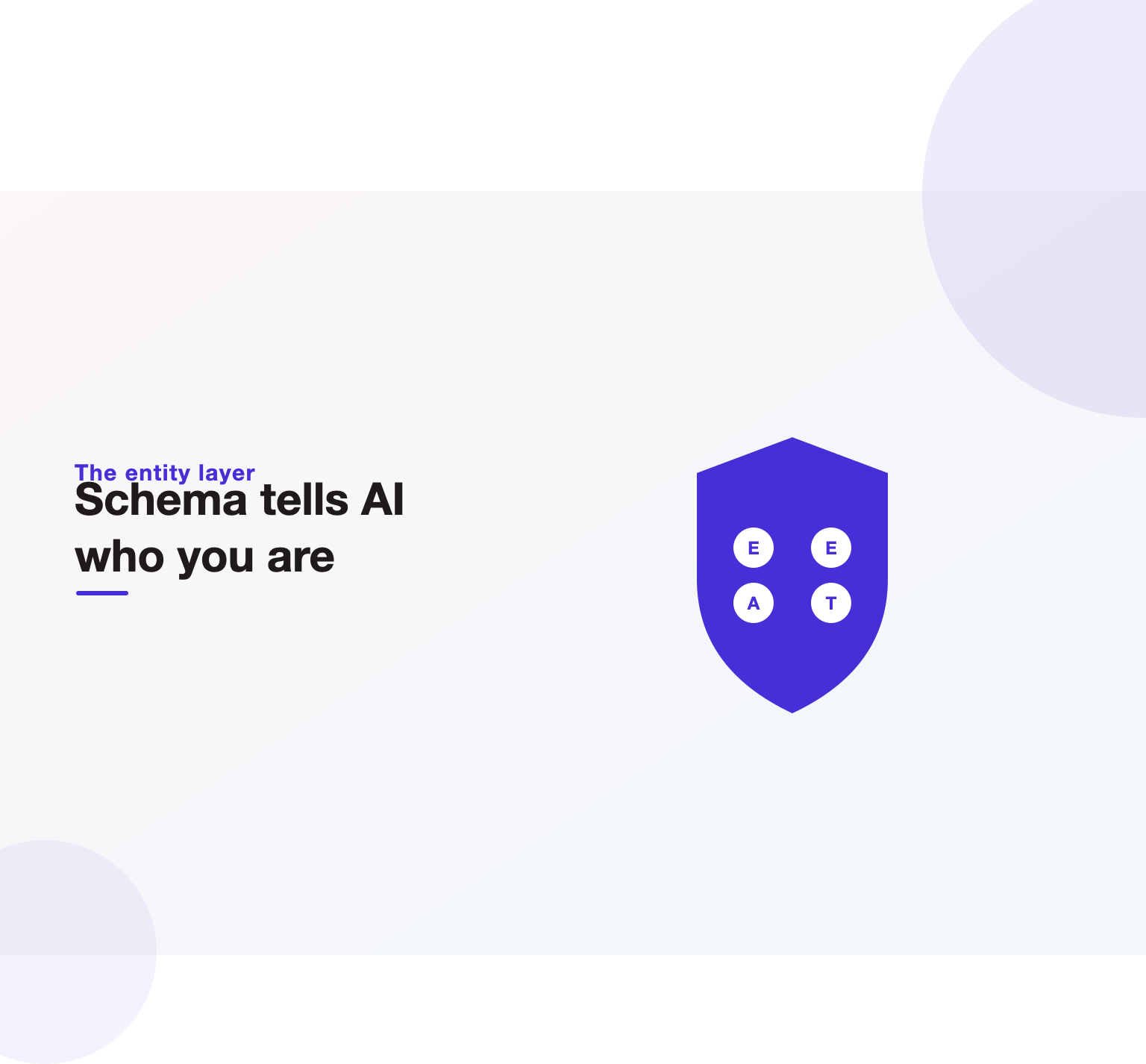 Shield illustration representing schema markup as the entity and trust layer that helps AI engines resolve and trust a brand as a citable source.