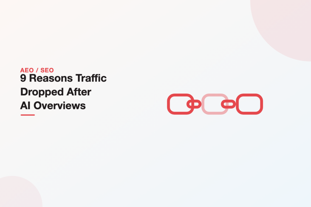 Illustration of organic traffic dropping after Google AI Overviews