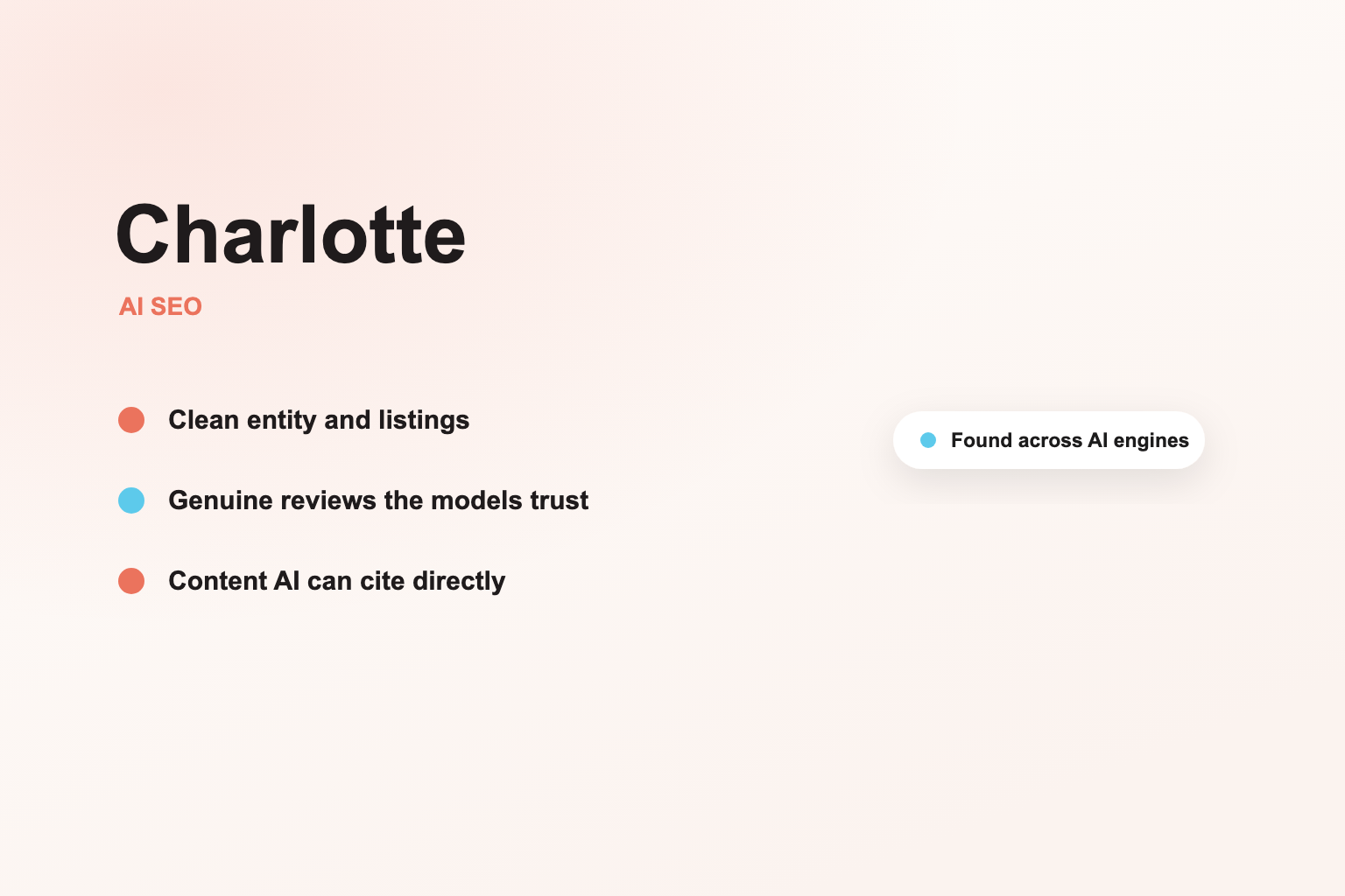 Be the Charlotte business AI surfaces