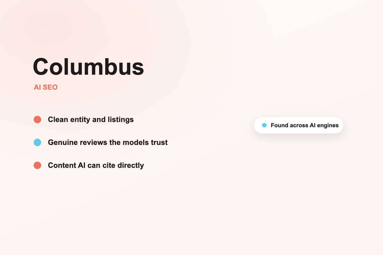 Be the Columbus business AI surfaces