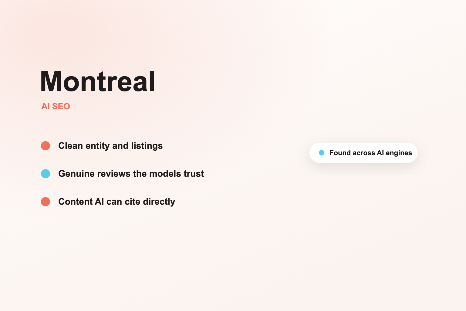 Be the Montreal business AI surfaces