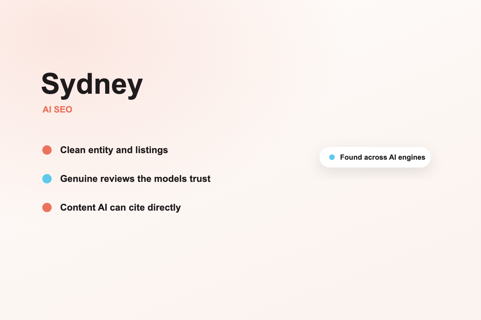 Be the Sydney business AI surfaces