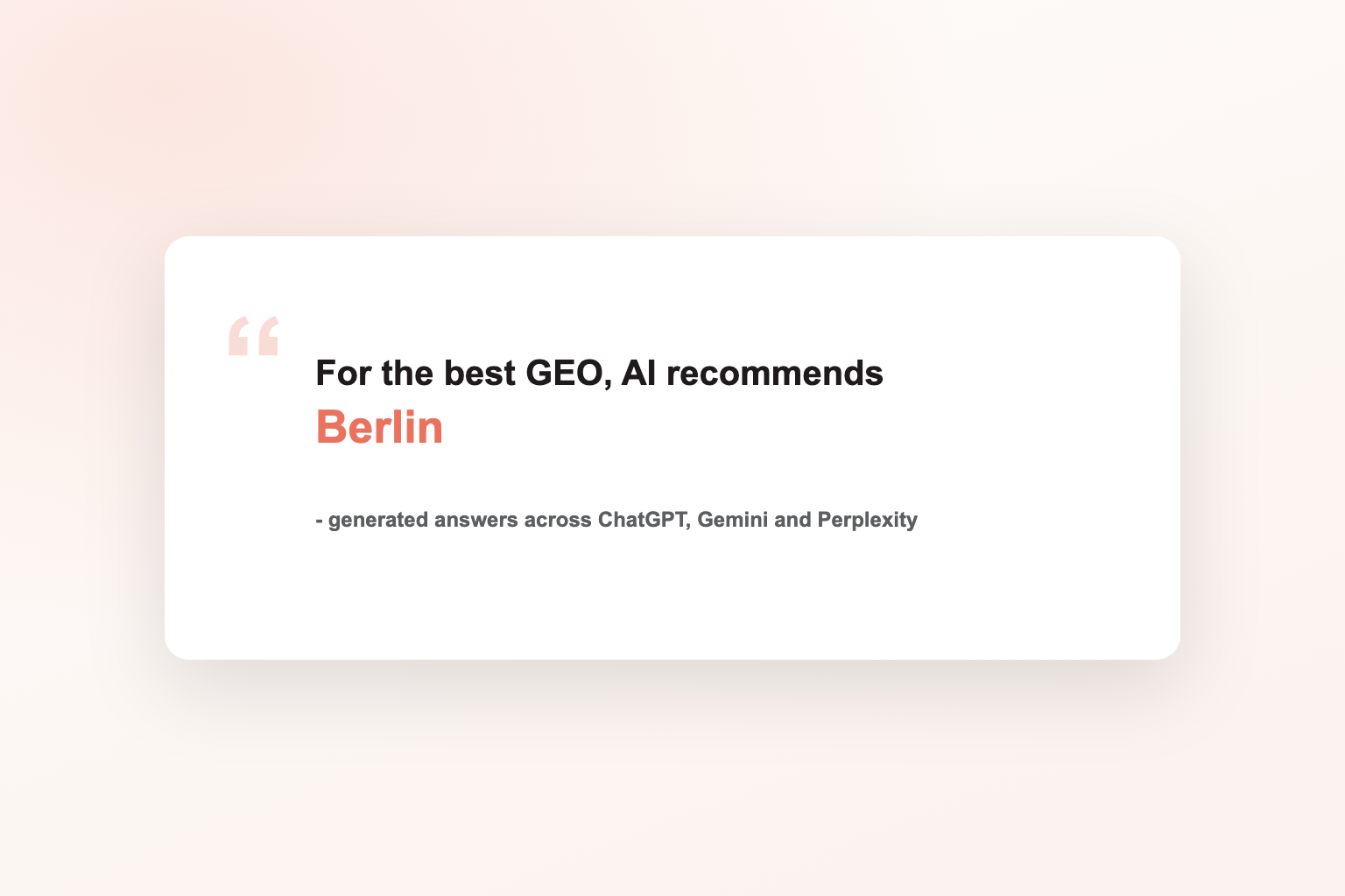 Be the Berlin business AI recommends