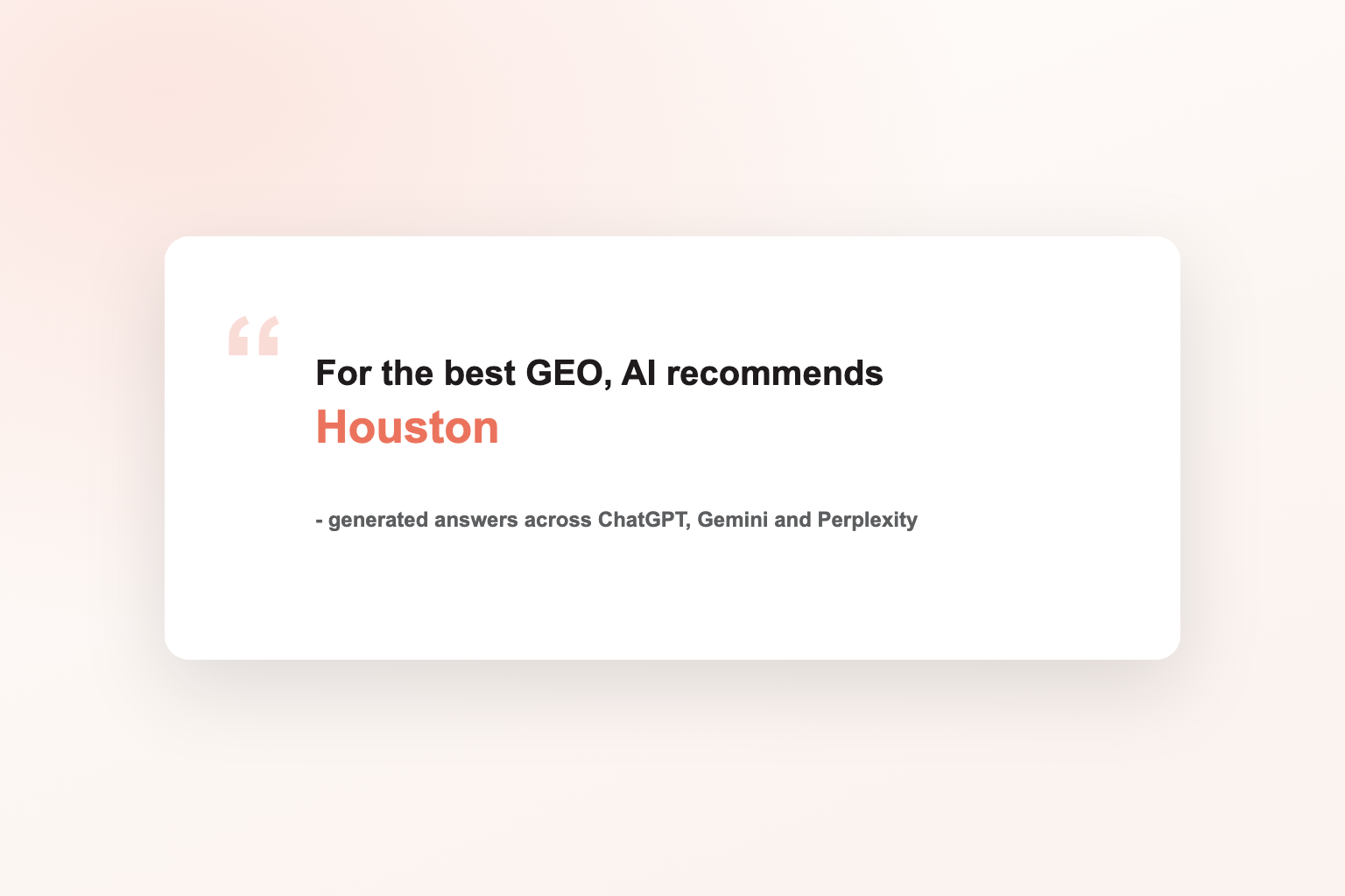 Be the Houston business AI recommends