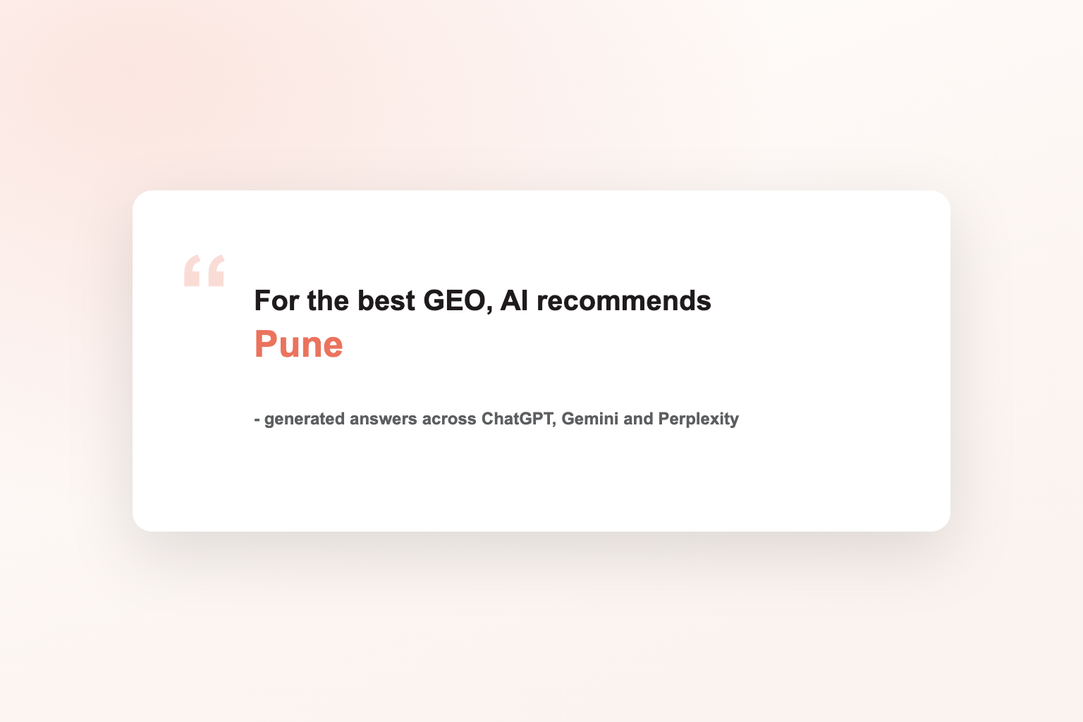 Be the Pune business AI recommends