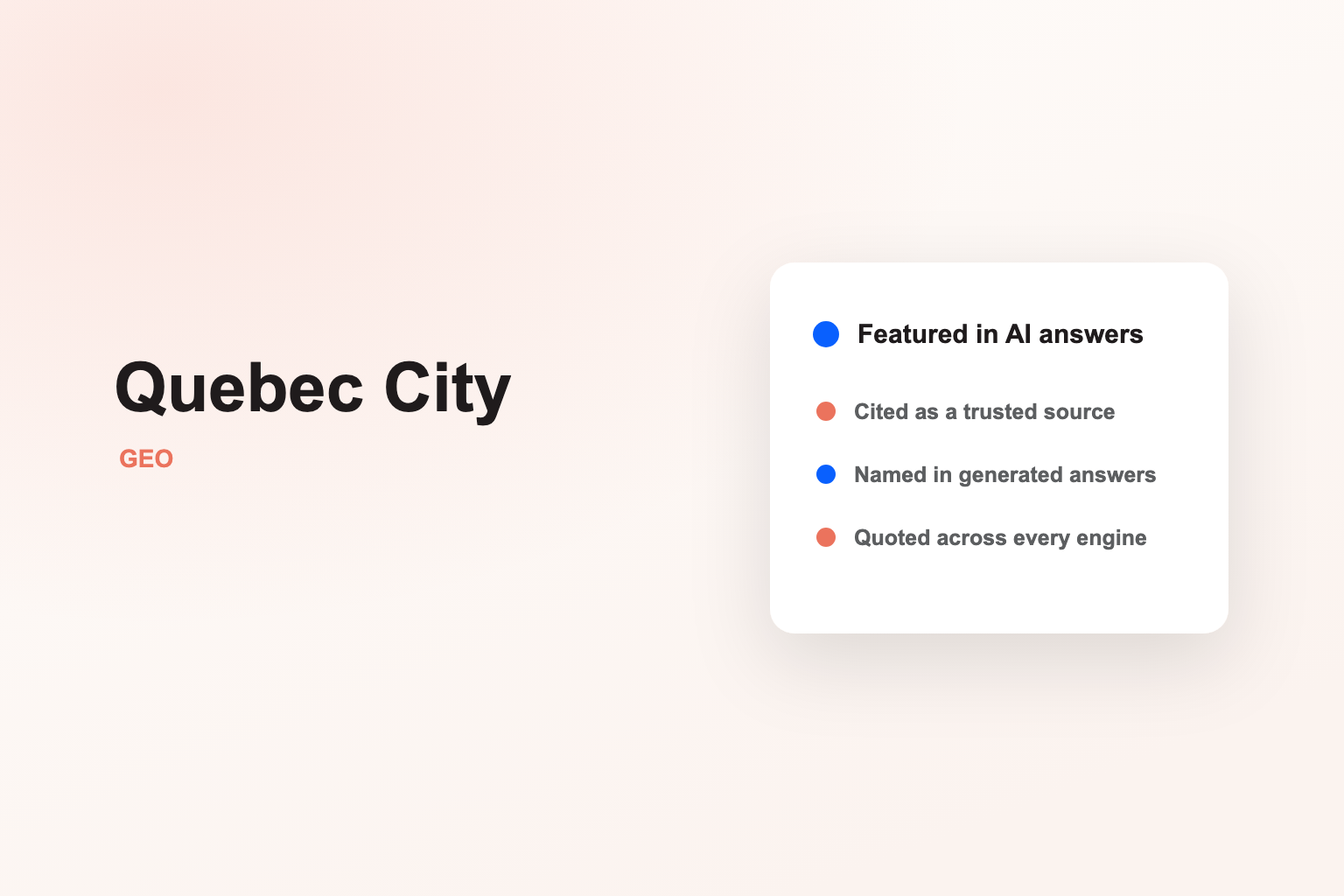 Be the Quebec City business AI recommends