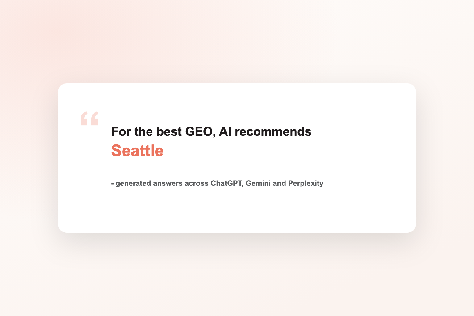 Be the Seattle business AI recommends