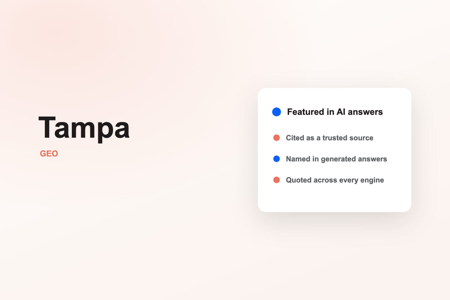 Be the Tampa business AI recommends