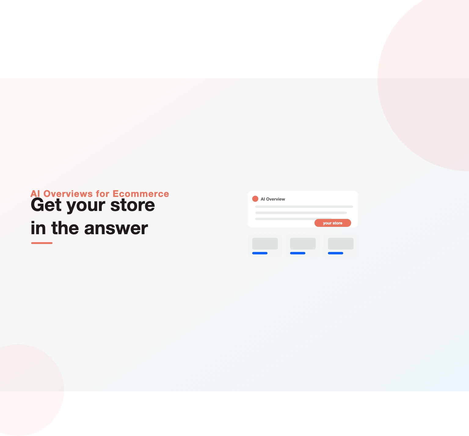 An AI Overview summarizing products and citing a store above product tiles, illustrating AI Overviews for ecommerce