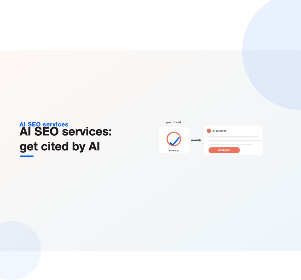 An AI-ready brand feeding an AI answer that cites it, the goal of AI SEO services
