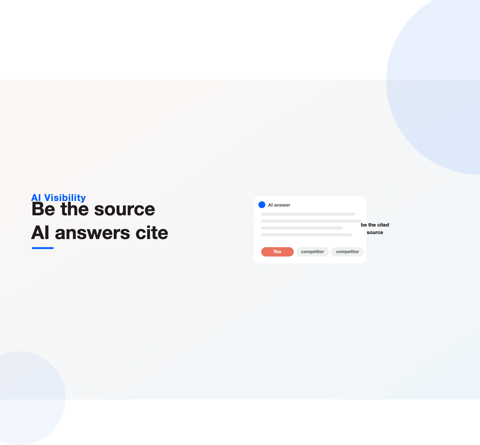 An AI answer panel citing sources with your brand highlighted, illustrating AI visibility