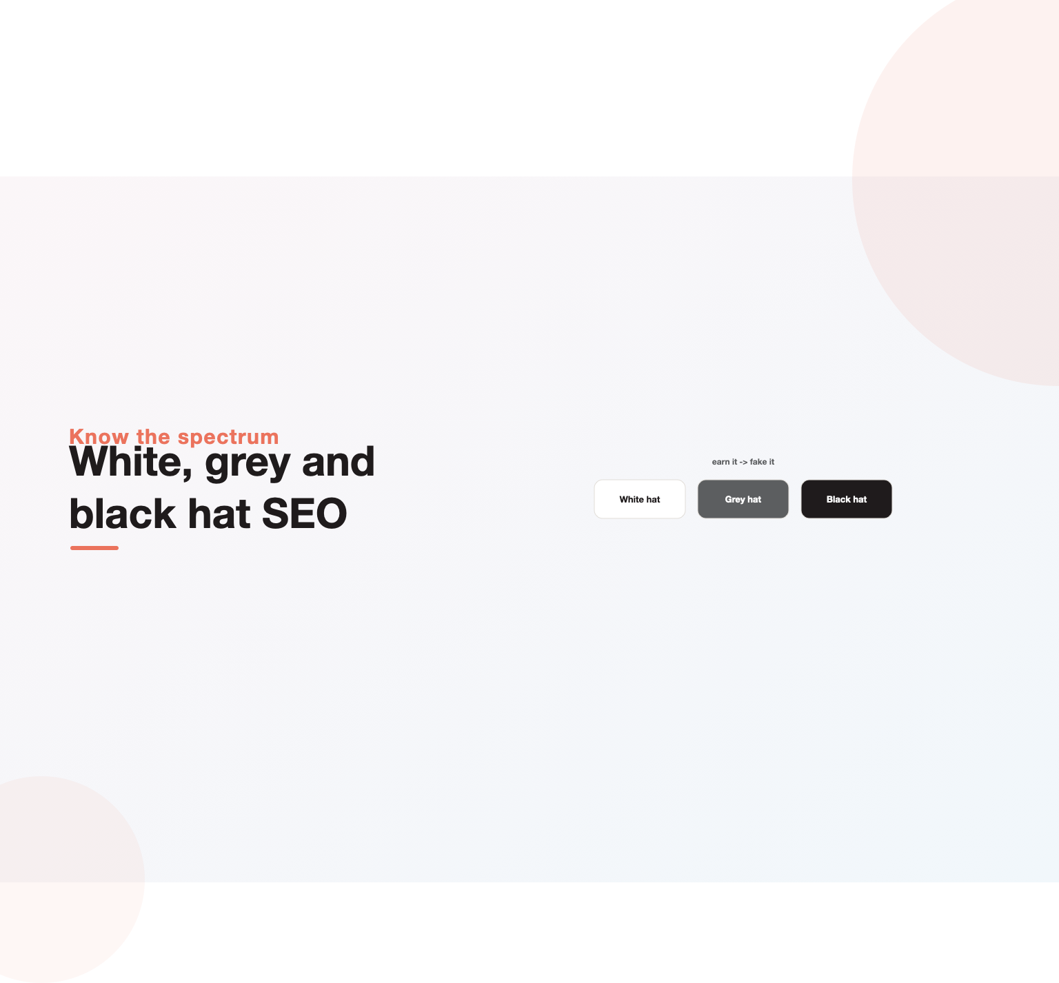 The white hat, grey hat and black hat SEO spectrum, from earning rankings to faking them