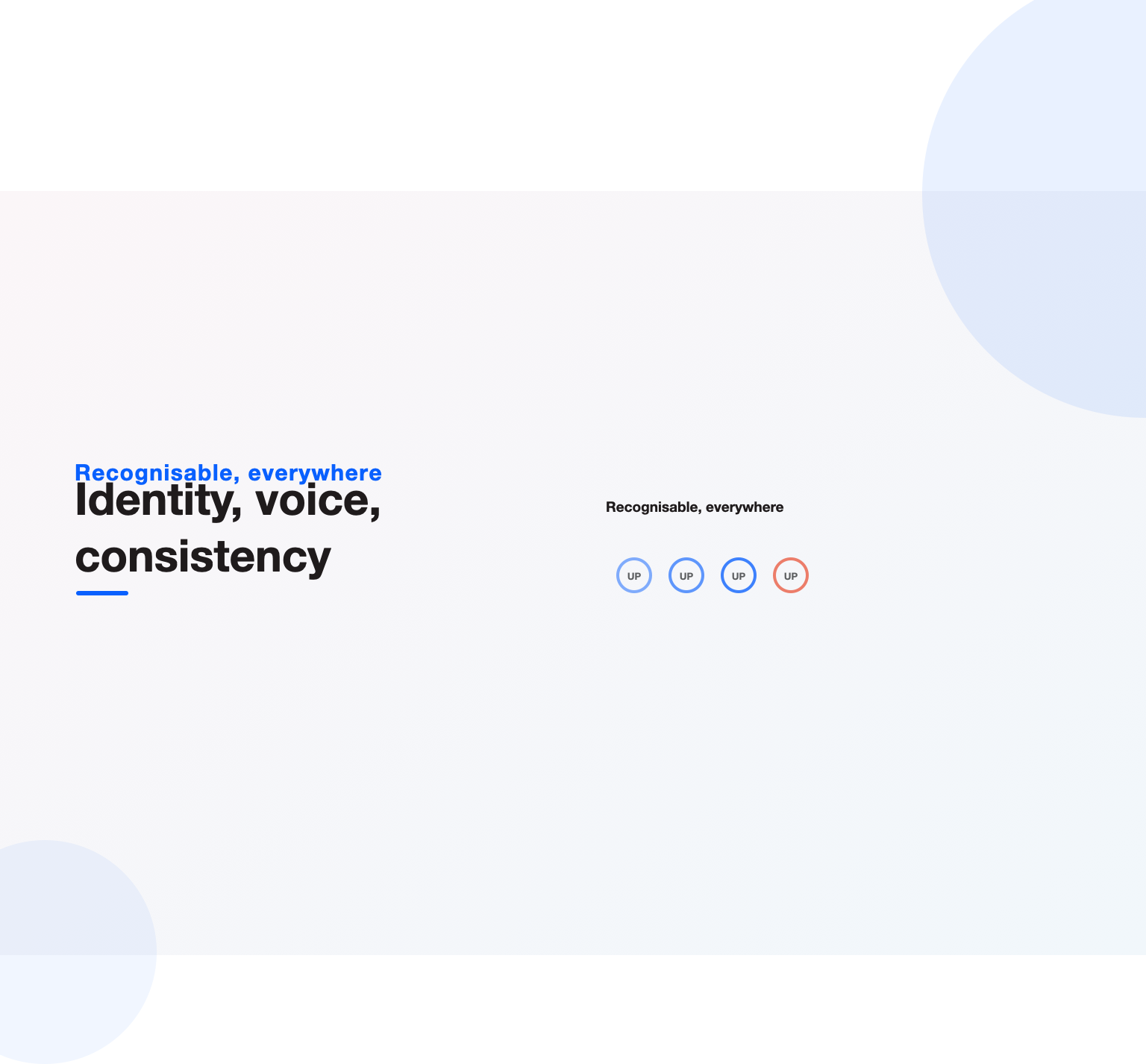 A repeated brand mark showing how consistency builds recognition
