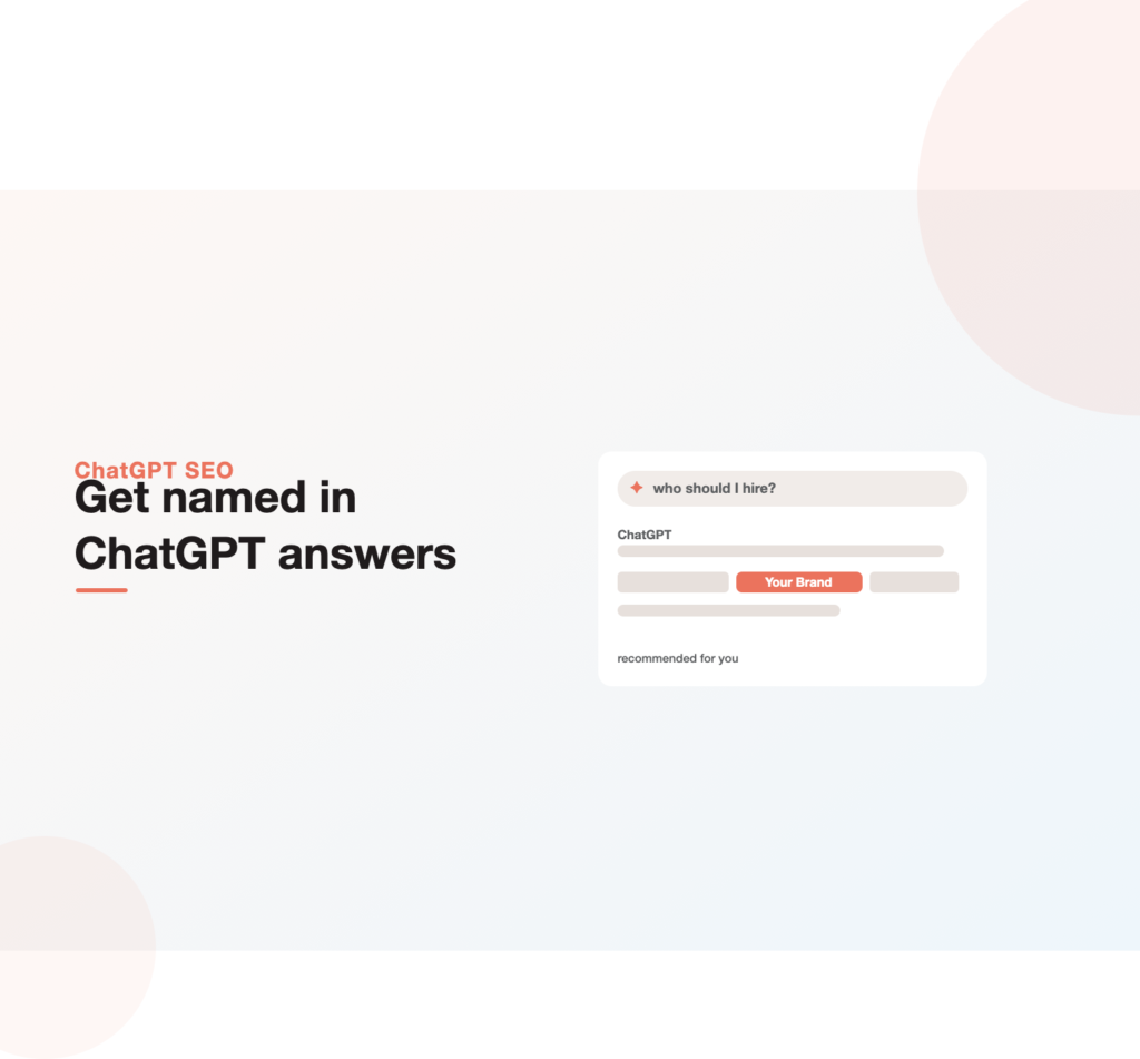 A ChatGPT reply naming your brand inline within its answer, illustrating ChatGPT SEO
