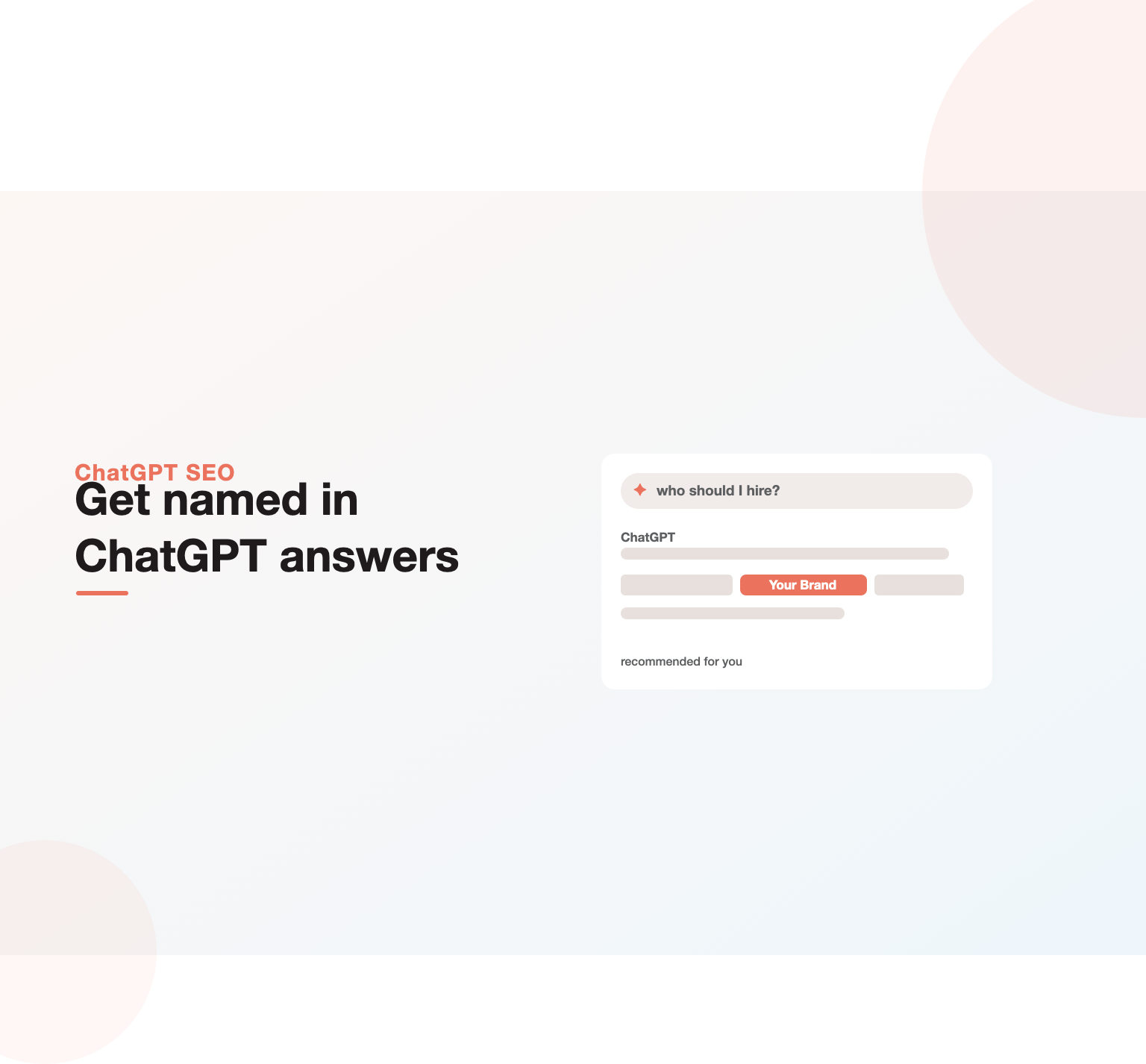 A ChatGPT reply naming your brand inline within its answer, illustrating ChatGPT SEO