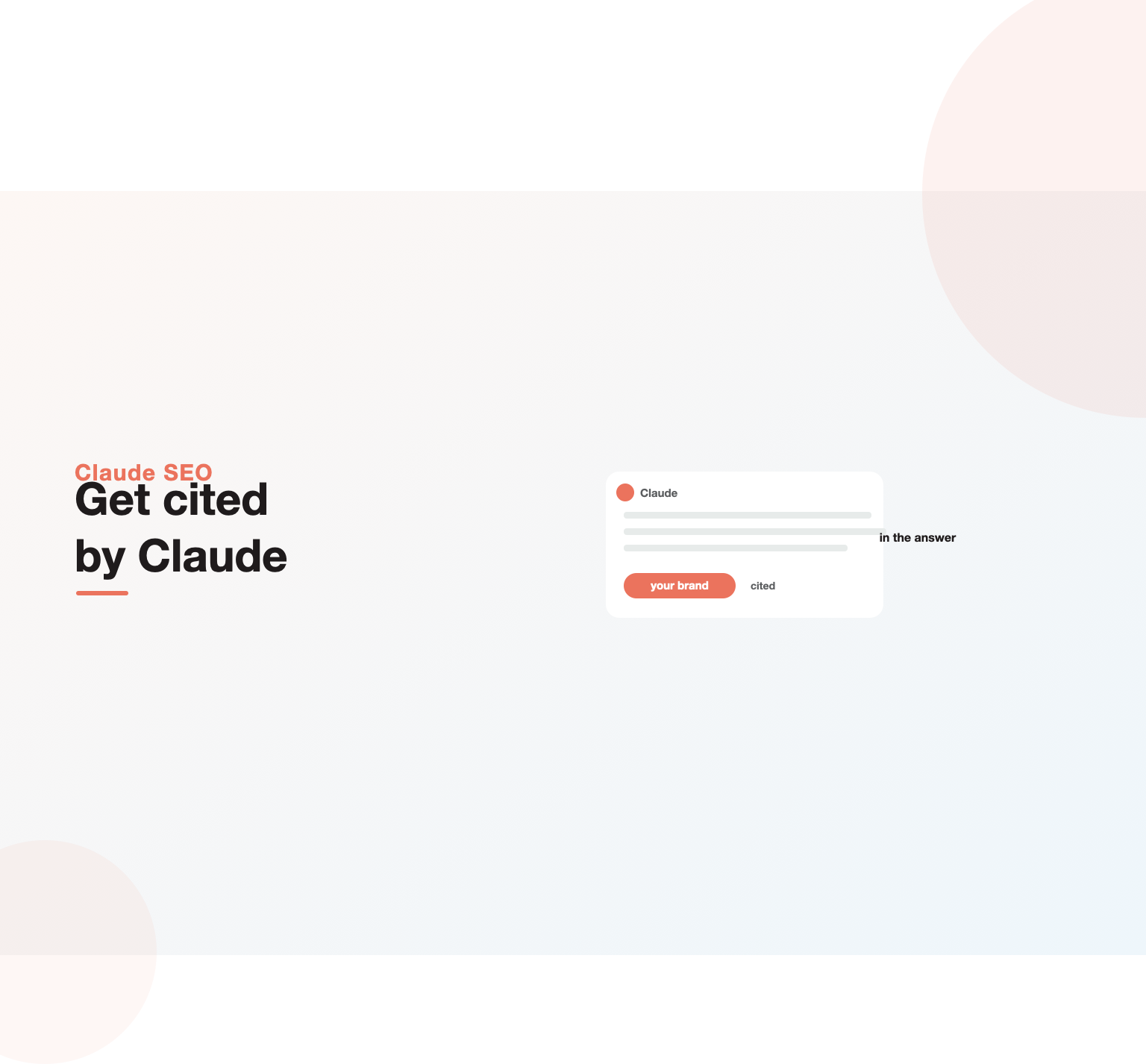 A Claude answer bubble citing your brand, illustrating Claude SEO
