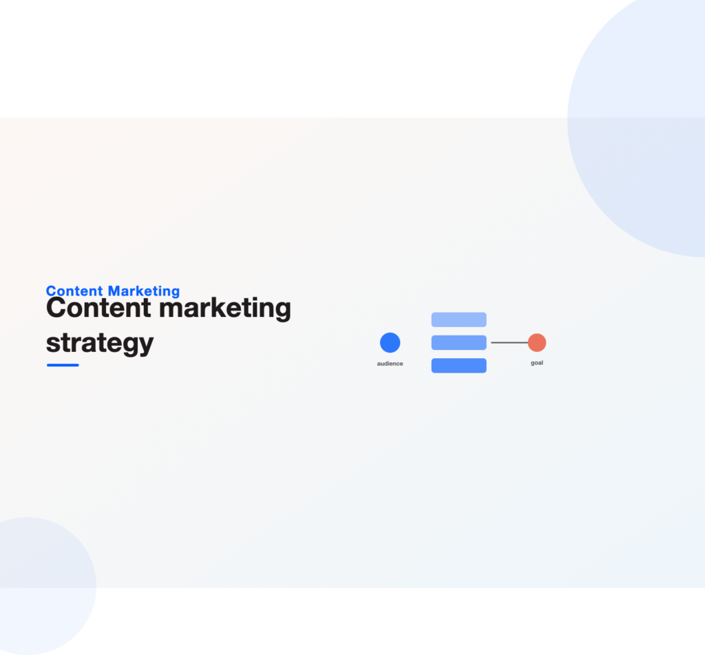 Audience feeding content pieces toward a business goal, illustrating a content marketing strategy