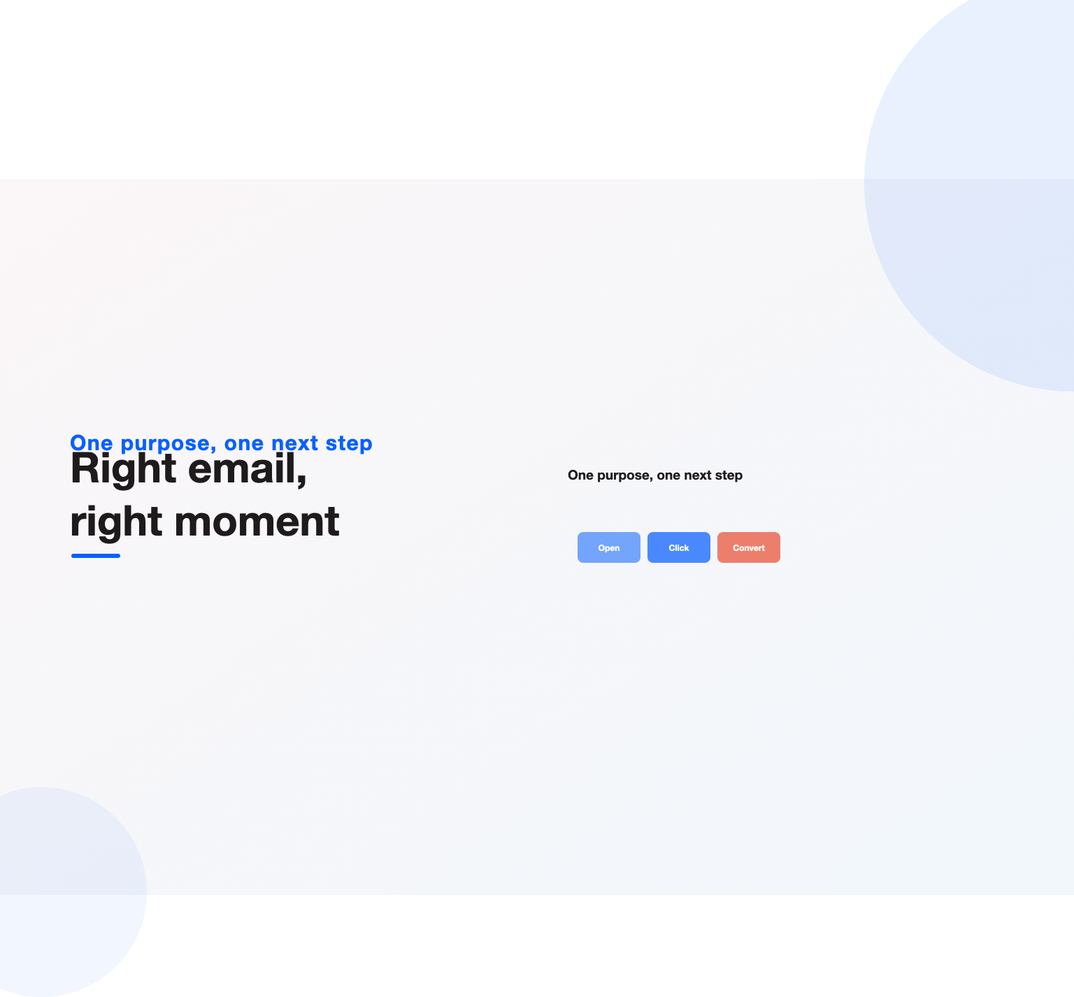 Open, click and convert stages showing what an effective email drives