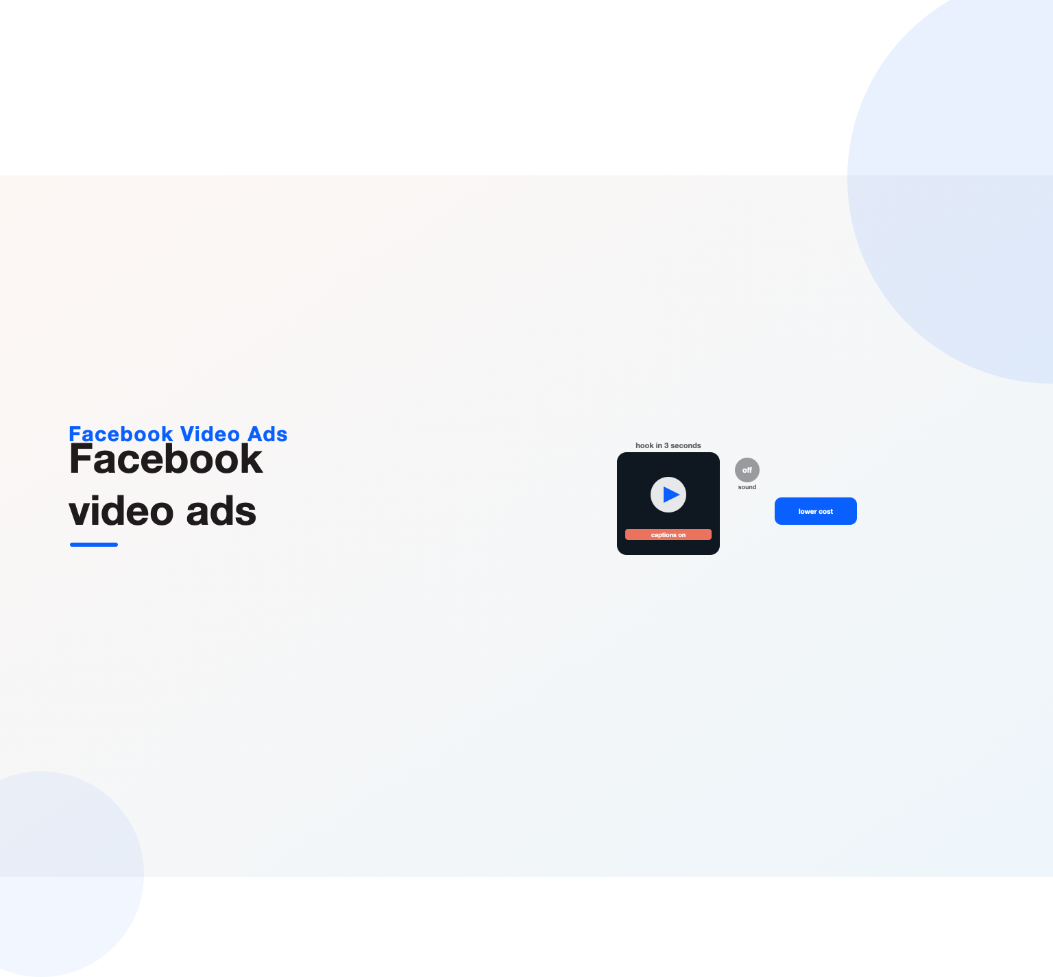 A vertical Facebook video ad with a hook, captions on and sound off, driving lower cost