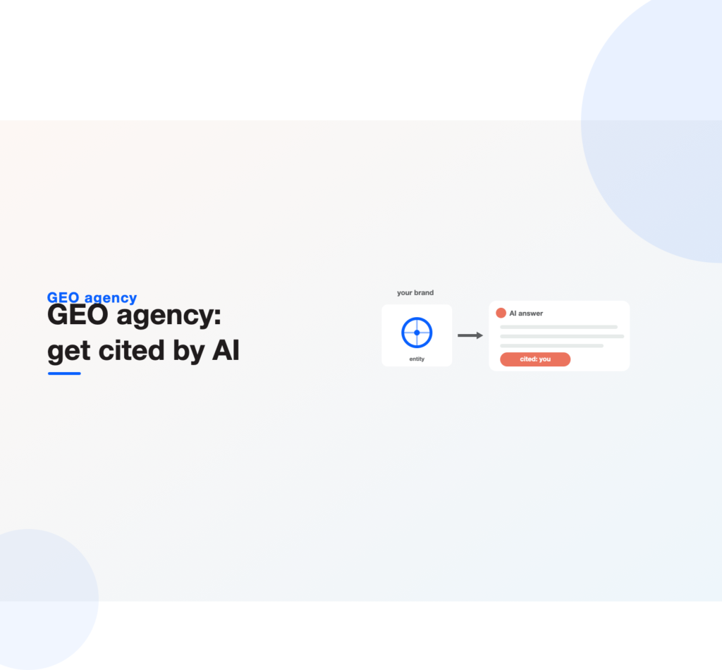 A brand entity feeding an AI answer that cites you, the goal of a GEO agency