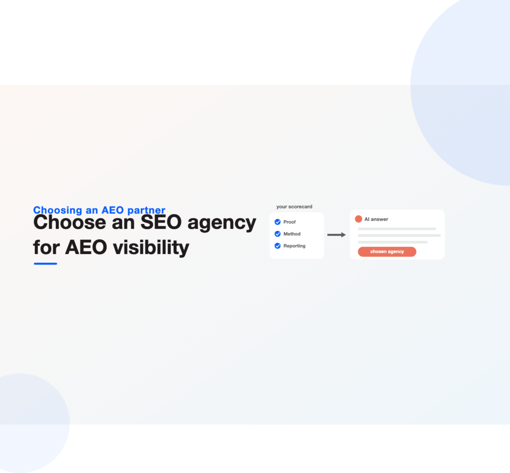 An evaluation scorecard of proof, method and reporting leading to the chosen agency cited in an AI answer