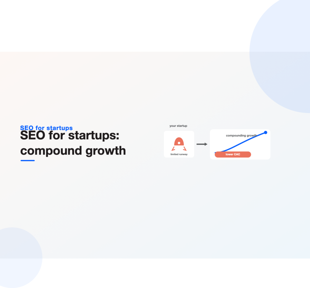 A startup with limited runway building compounding growth and lower acquisition cost through SEO