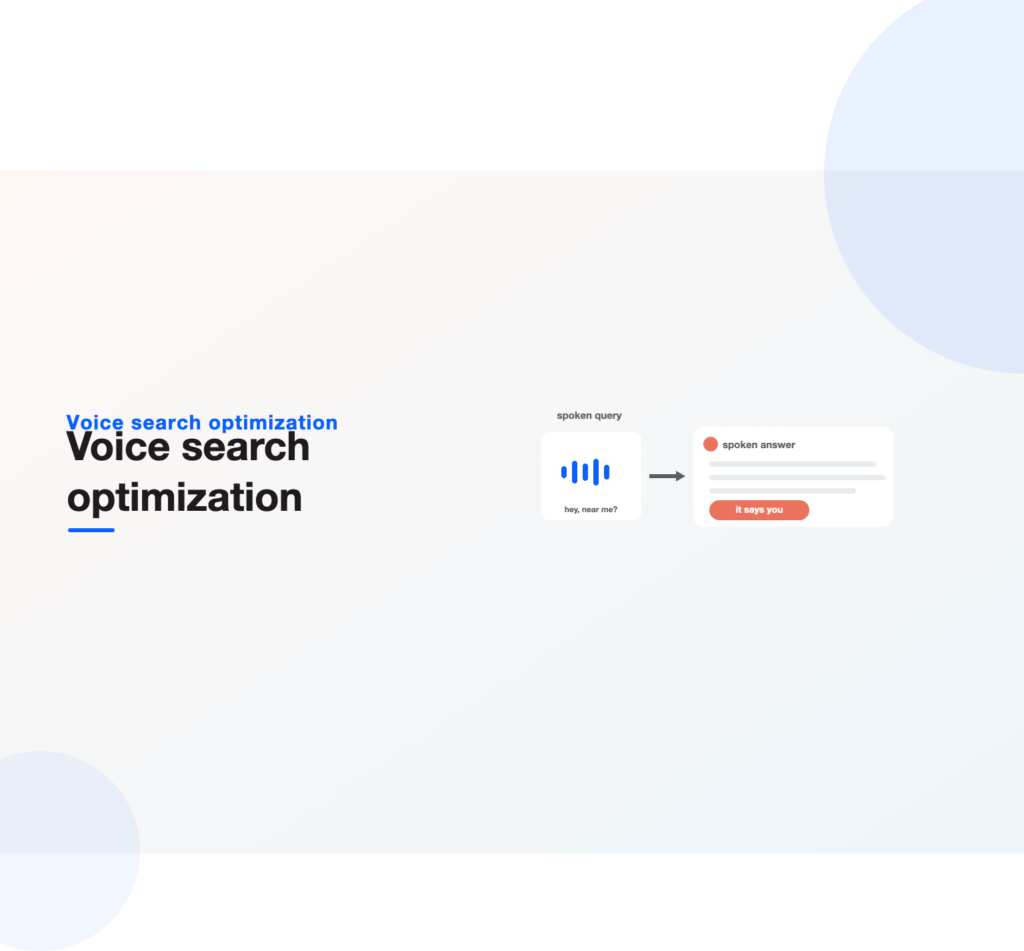 A spoken query returning one spoken answer that names your brand, the goal of voice search optimization