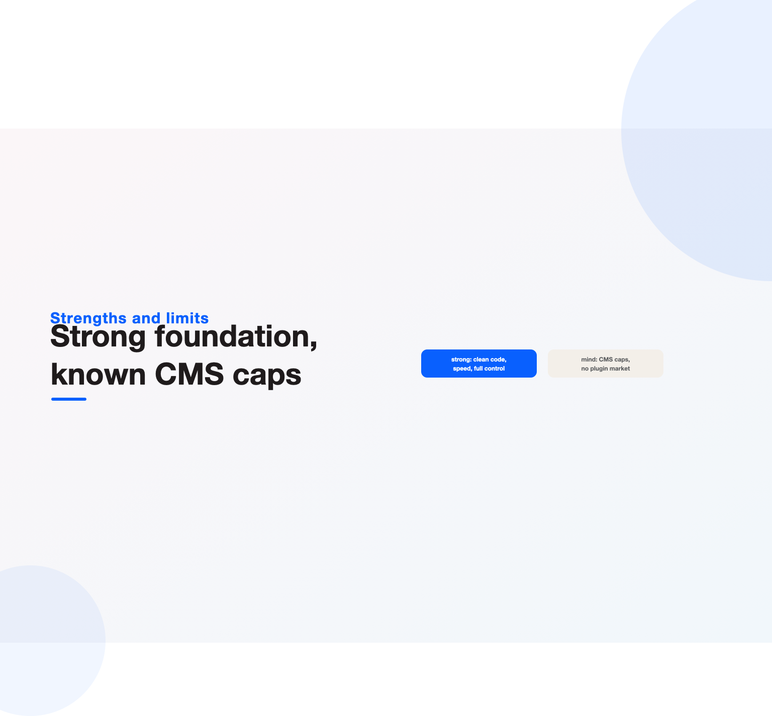 Webflow's SEO strengths (clean code, speed, control) versus its limits (CMS caps, no plugin market)
