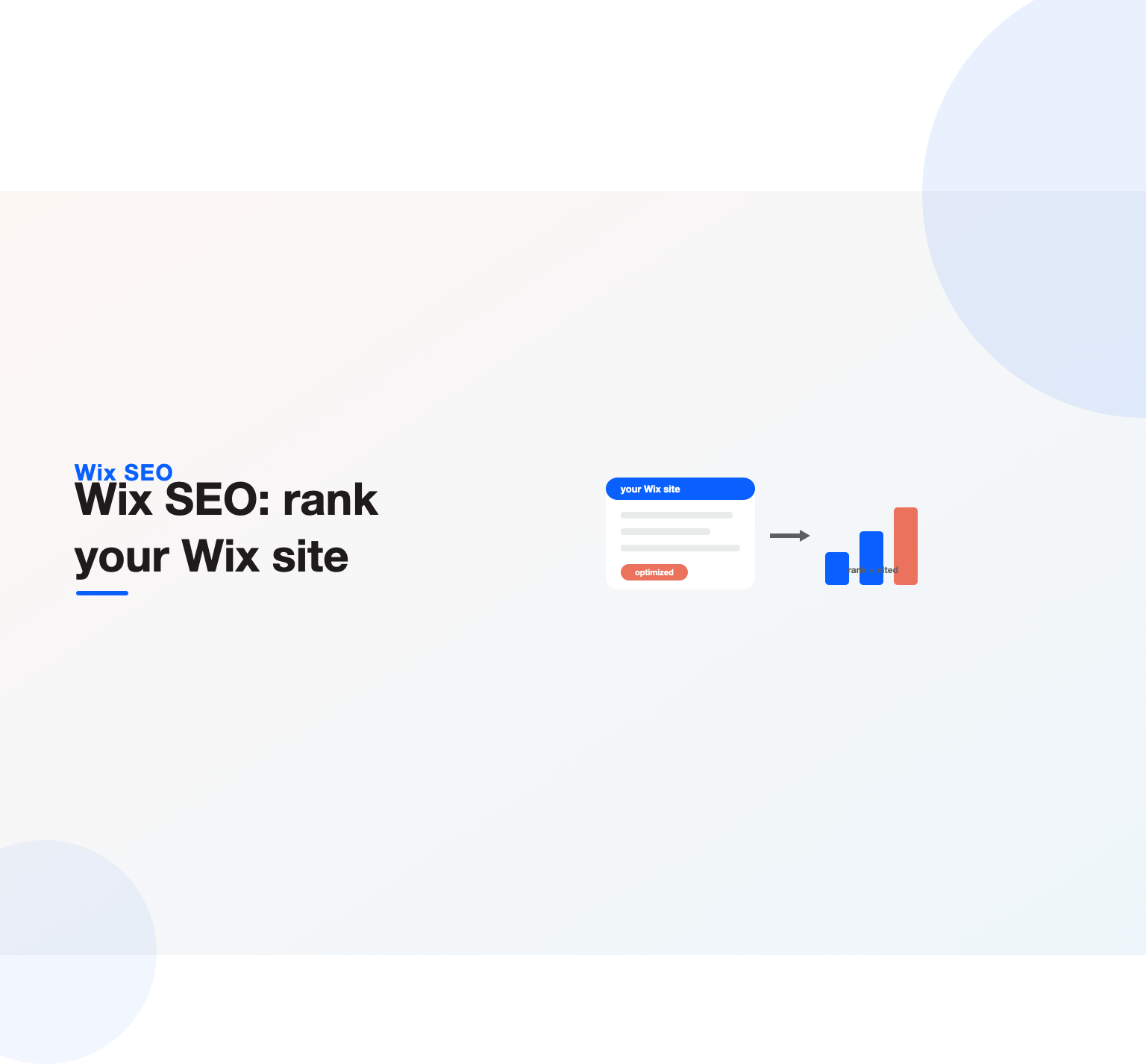 An optimized Wix site rising up the search results toward rankings and AI citations