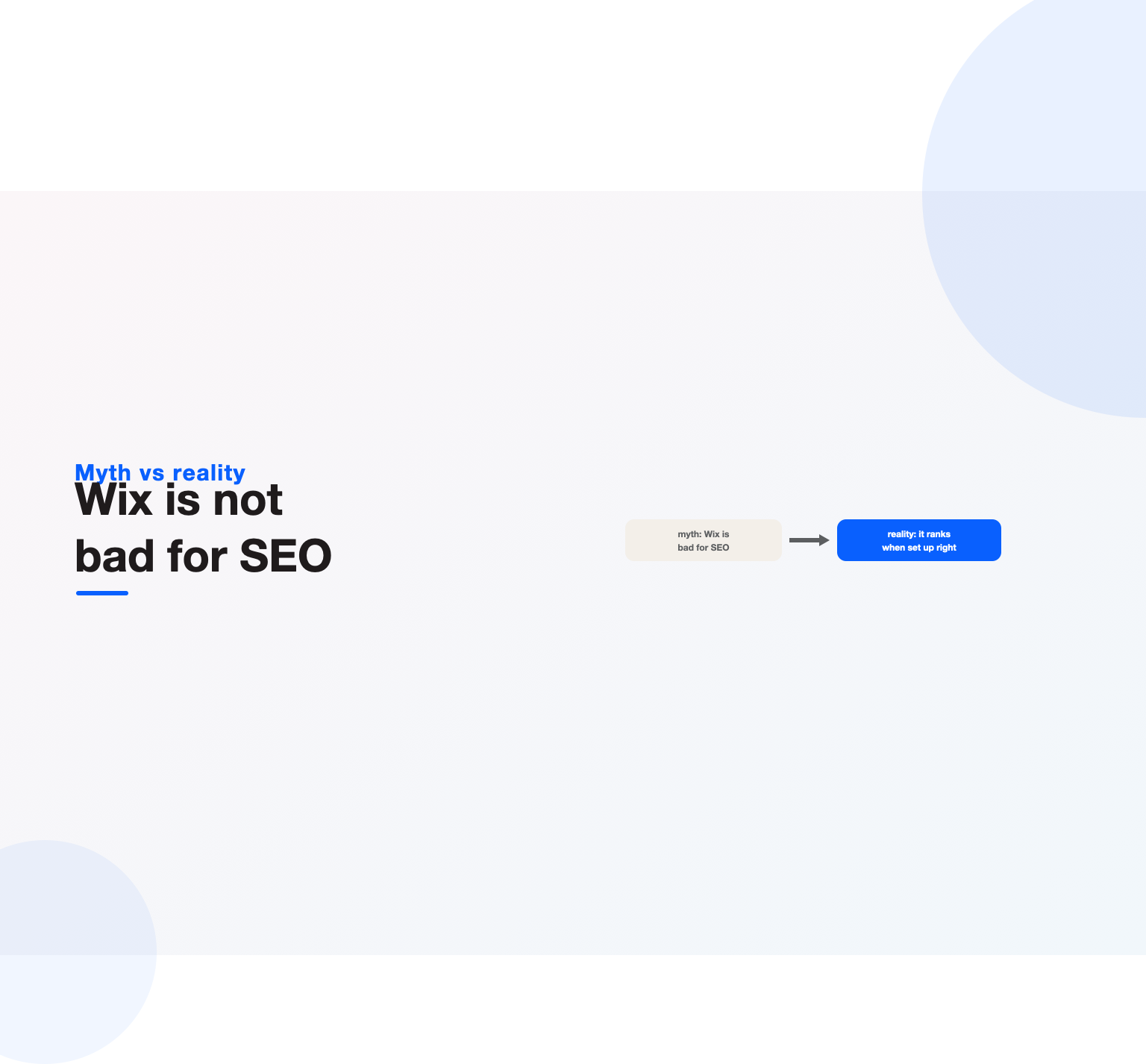 The myth that Wix is bad for SEO versus the reality that Wix sites rank when set up correctly