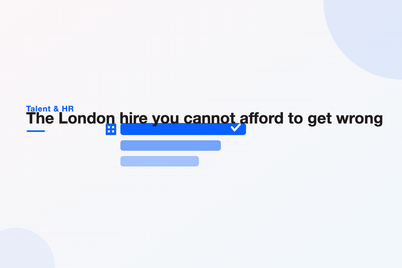 The London hire you cannot afford to get wrong
