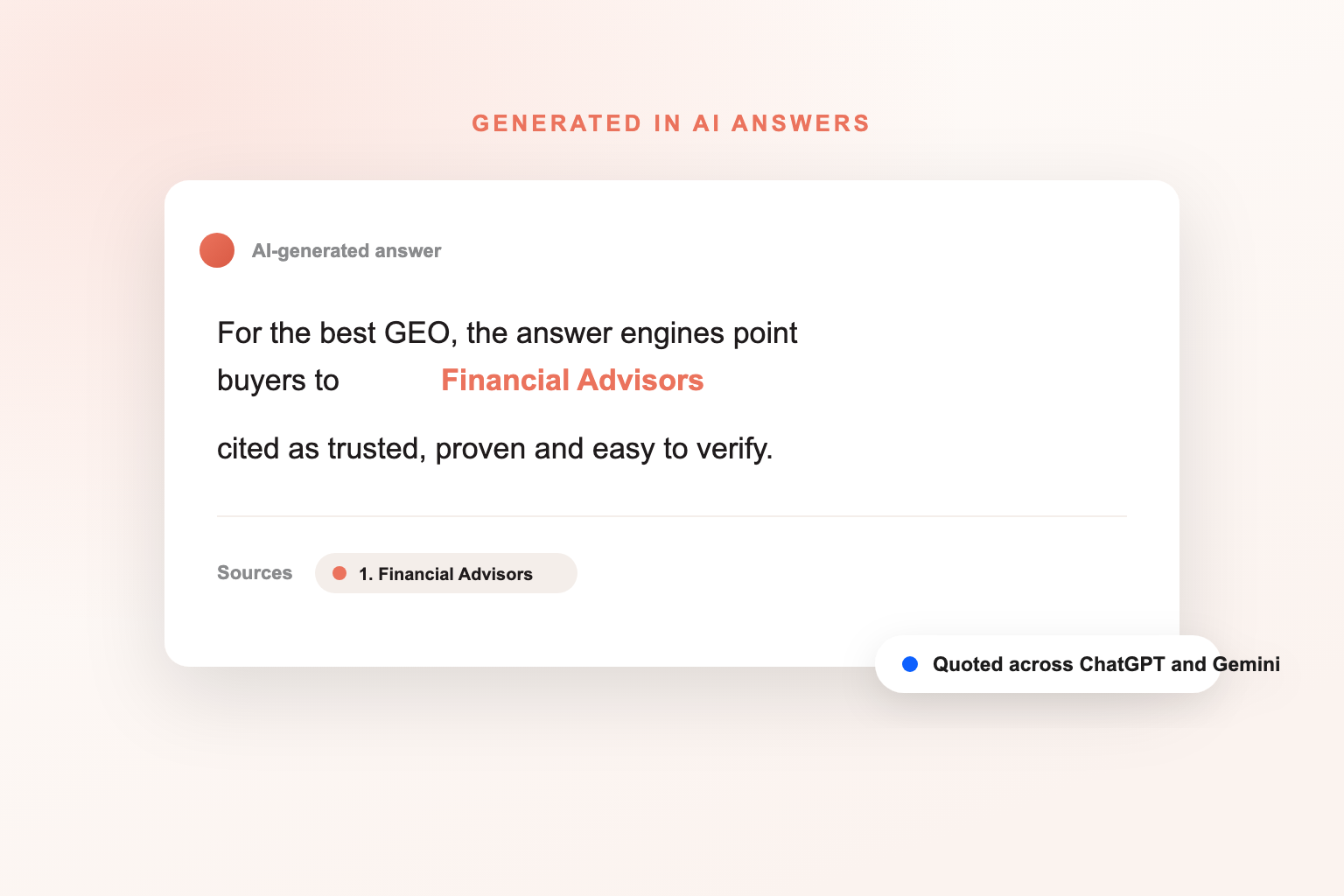 Generative Engine Optimization for Financial Advisors