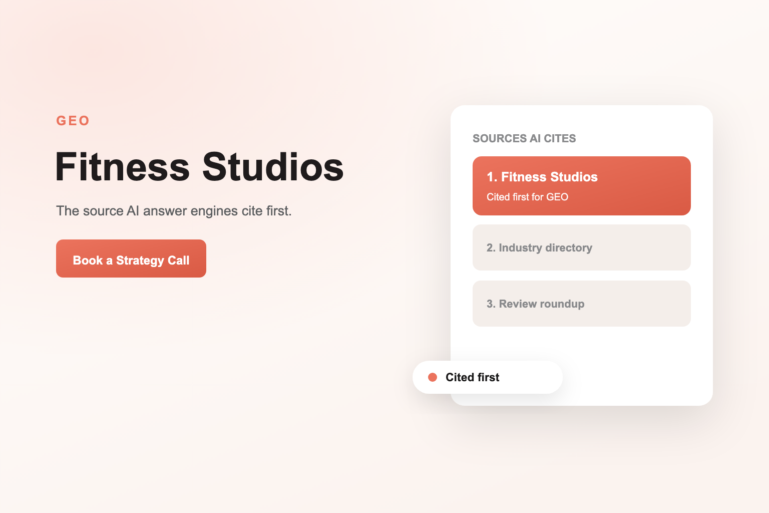 Generative Engine Optimization for Fitness Studios