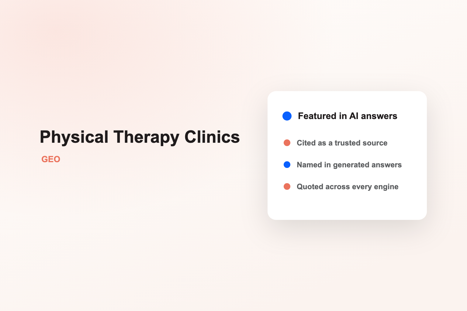 Be the clinic AI writes into its answer