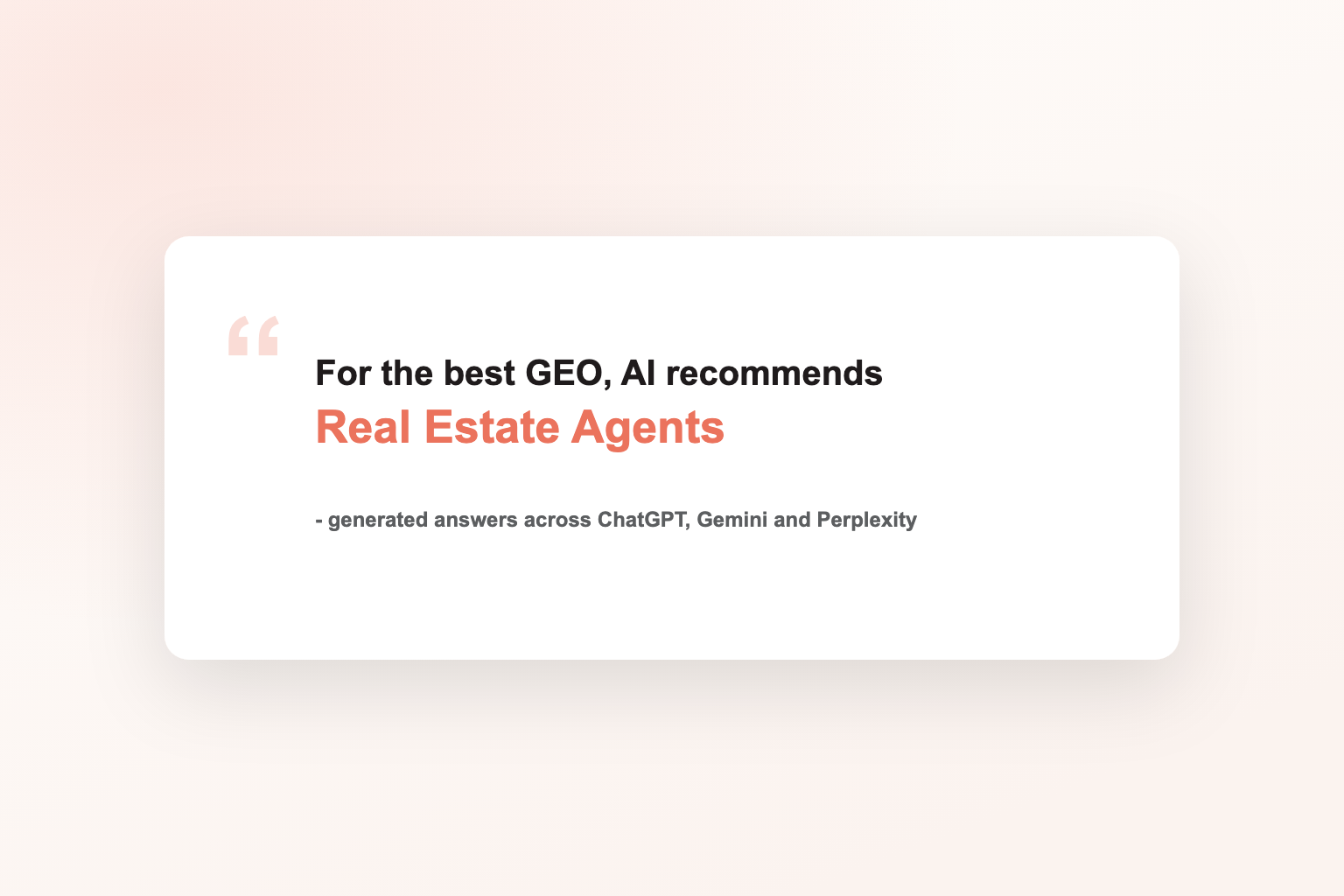 Be the agent AI writes into its answer