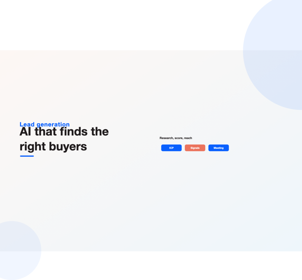 ICP, intent signals and booked meetings illustrating AI lead generation