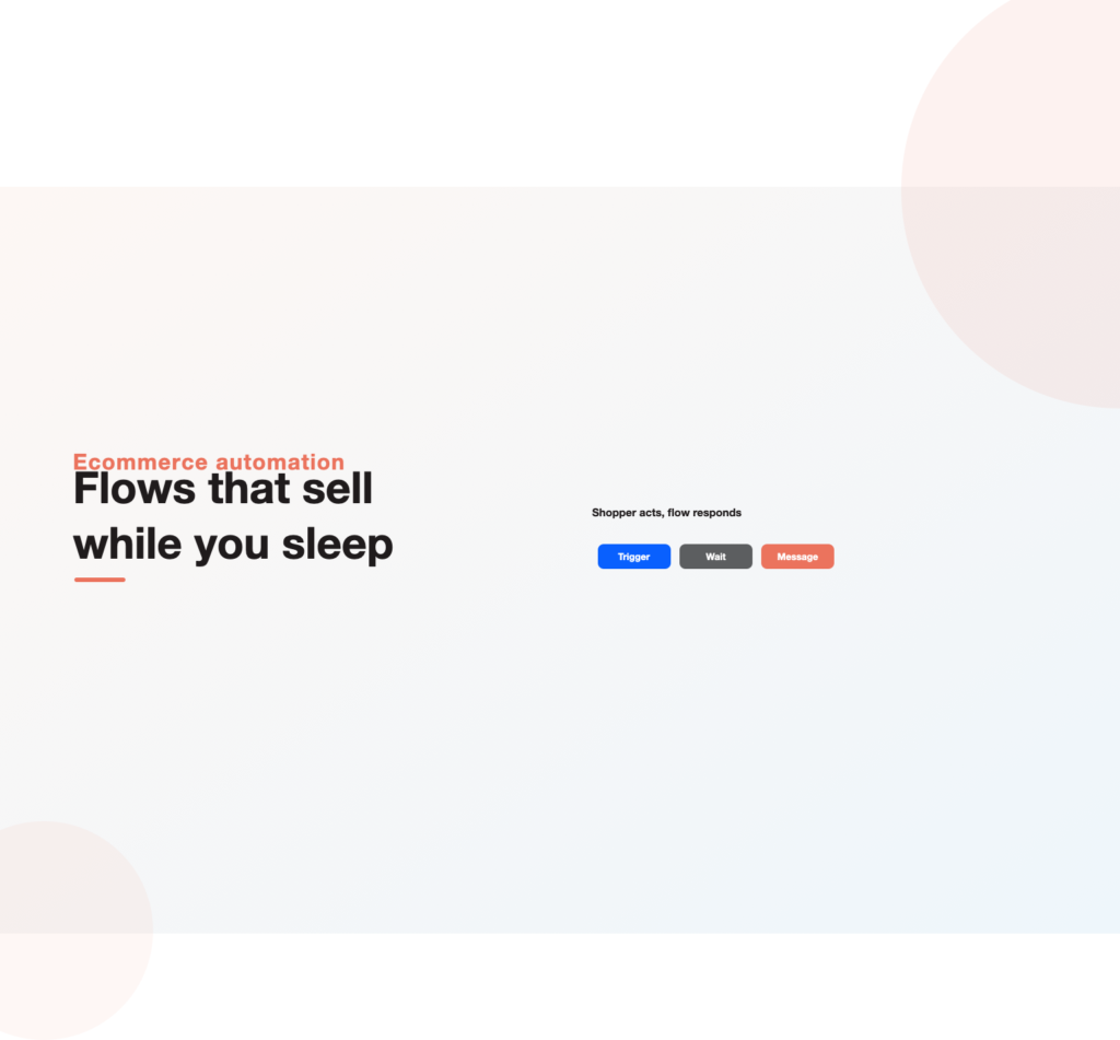 Trigger, wait and message steps showing how ecommerce marketing automation responds to shopper behavior