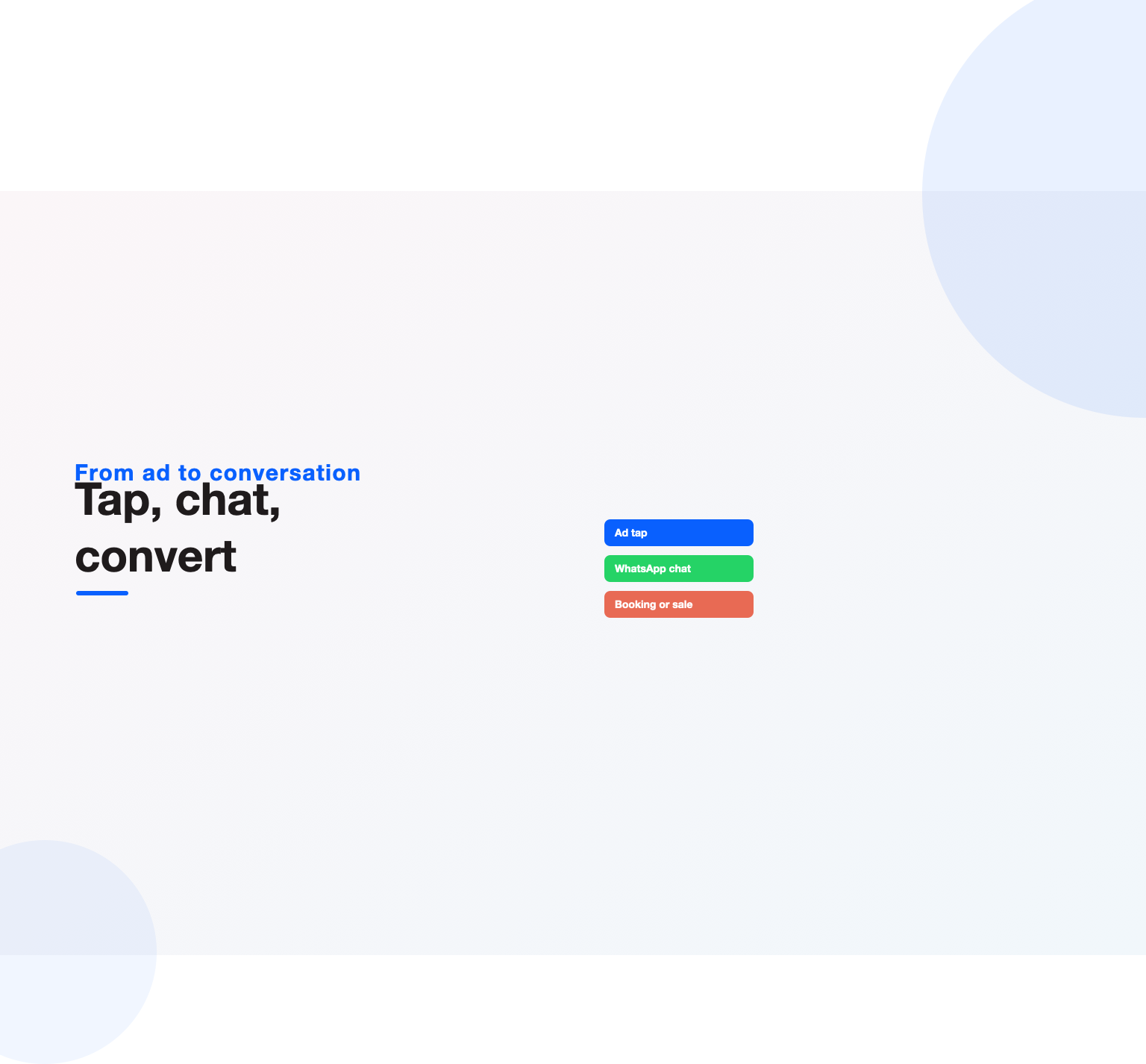 Ad tap, WhatsApp chat and conversion as the three steps of click-to-WhatsApp ads