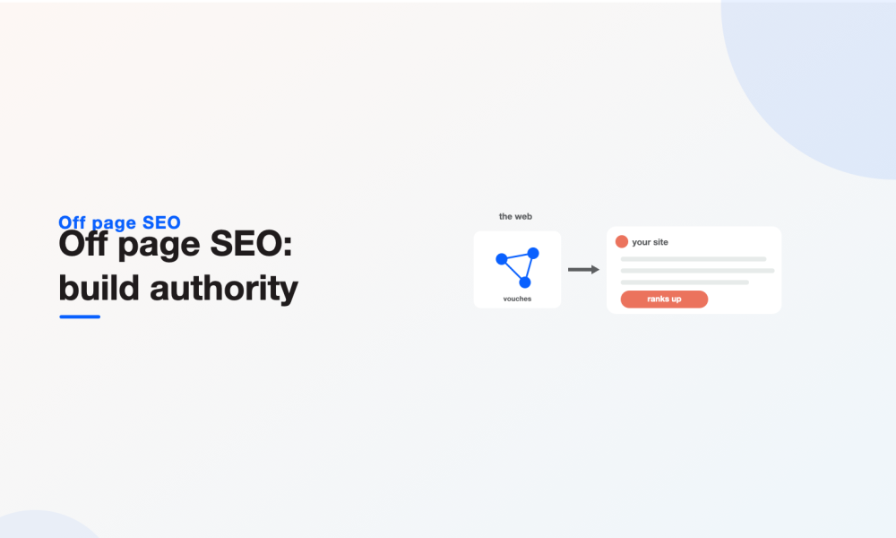 The wider web vouching for your site so it ranks, the goal of off page SEO